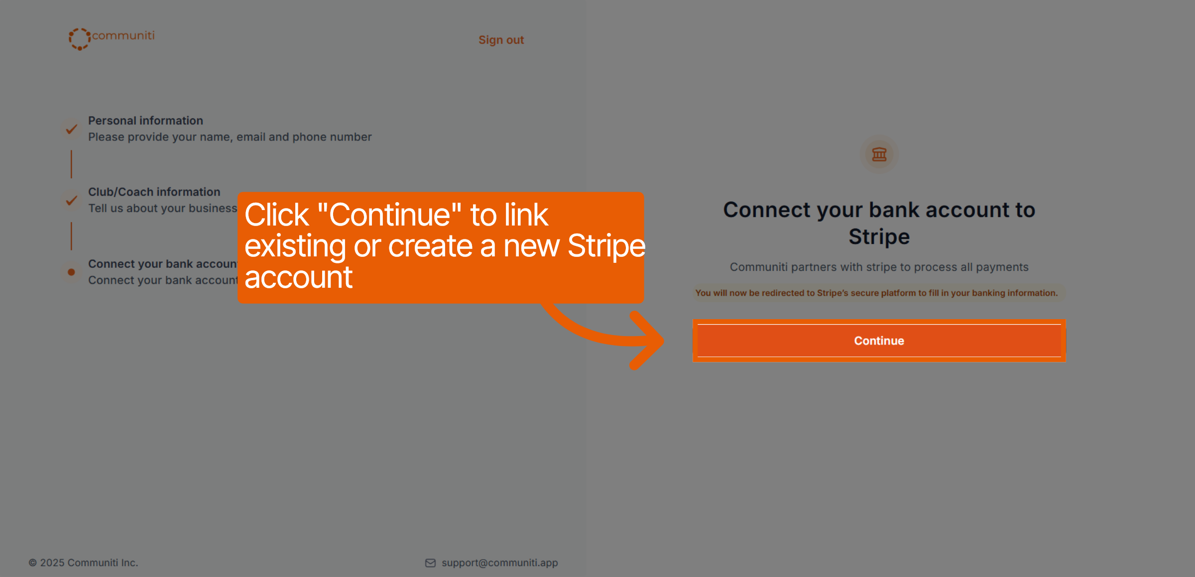 Click Continue Button