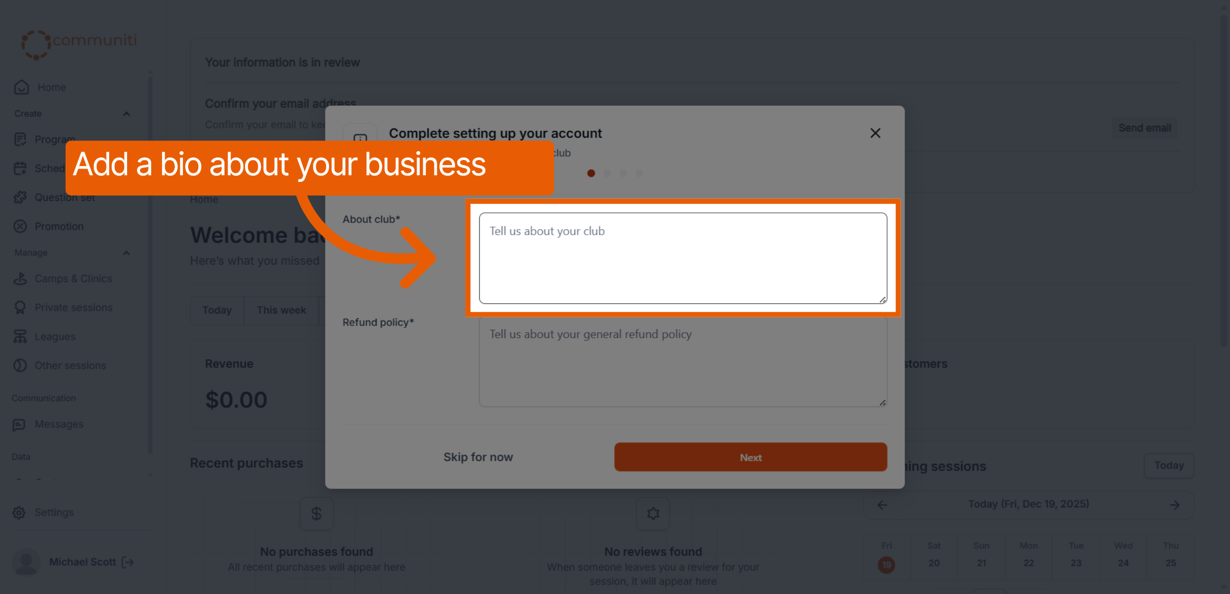 Click Continue Button