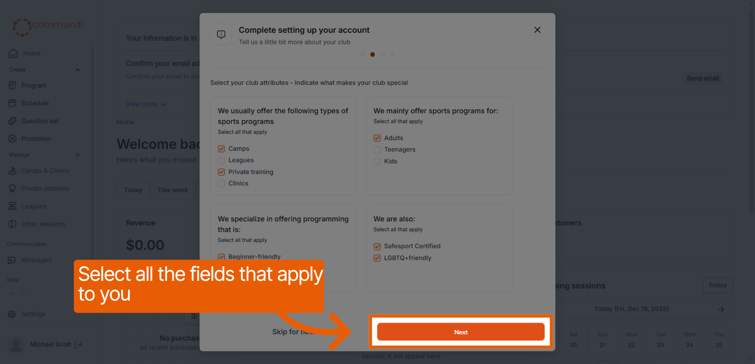 Select LGBTQ Friendly Option
