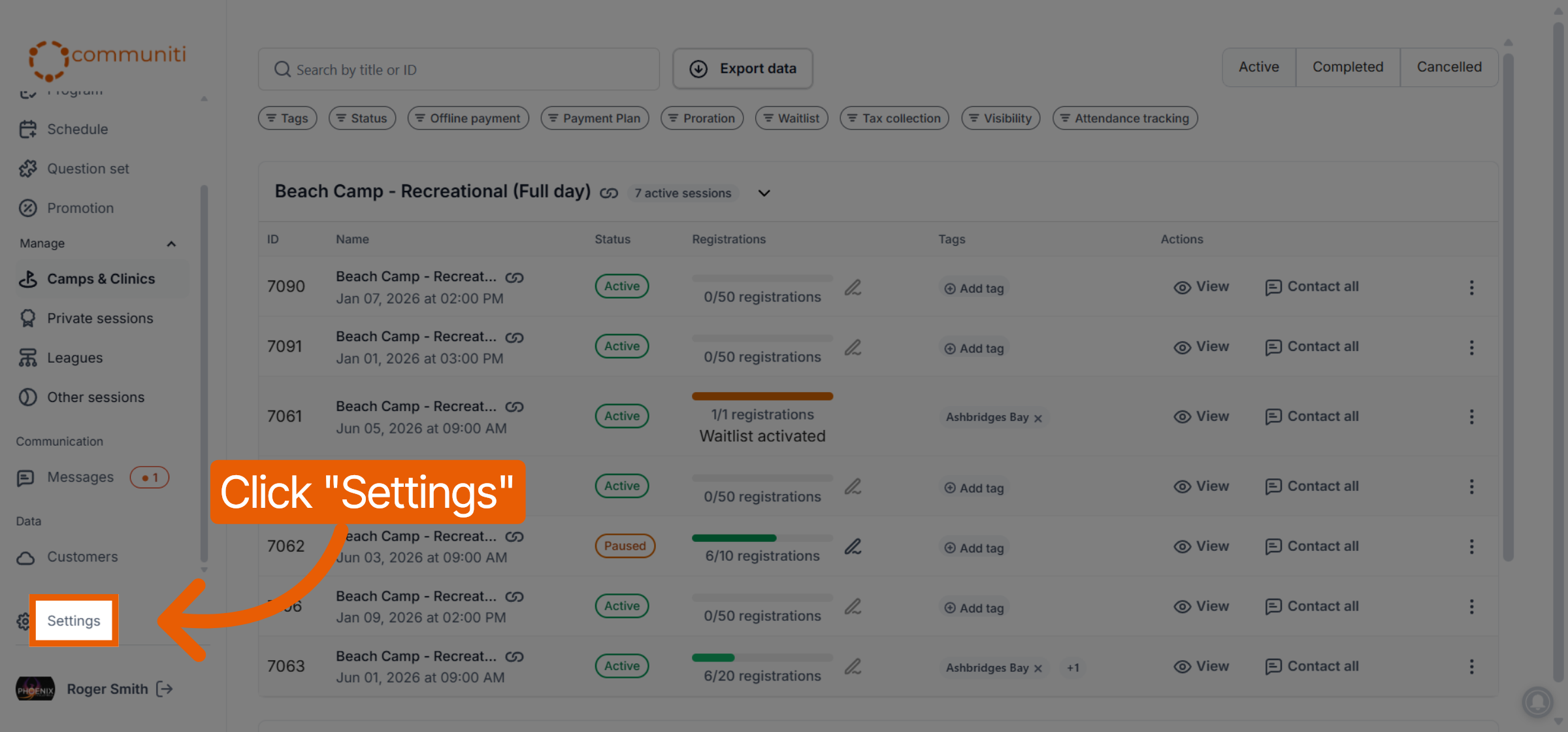 Open Settings Menu