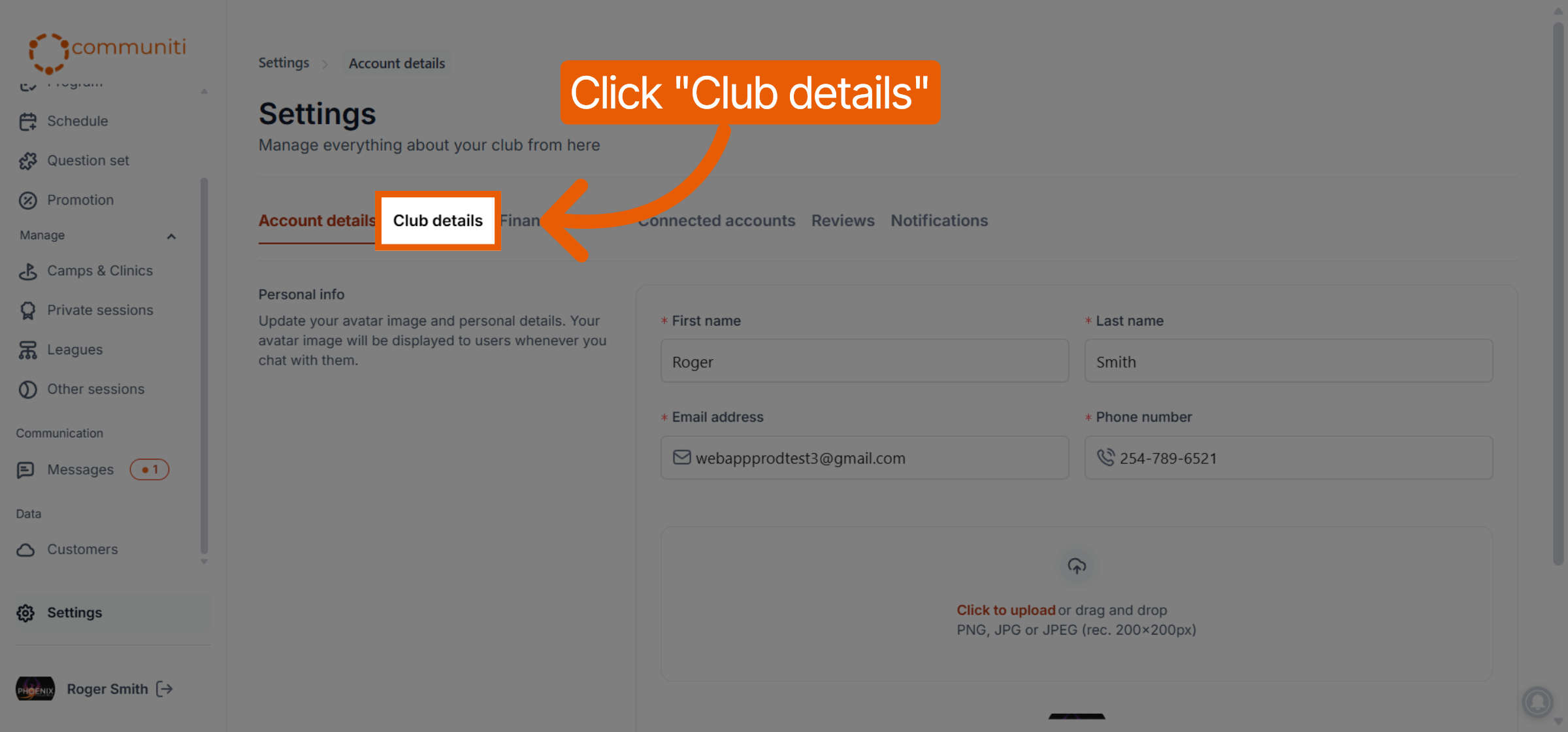 Access Club Details