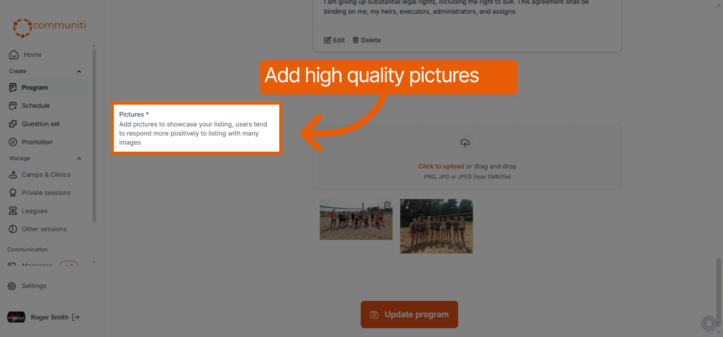 Add Program Images