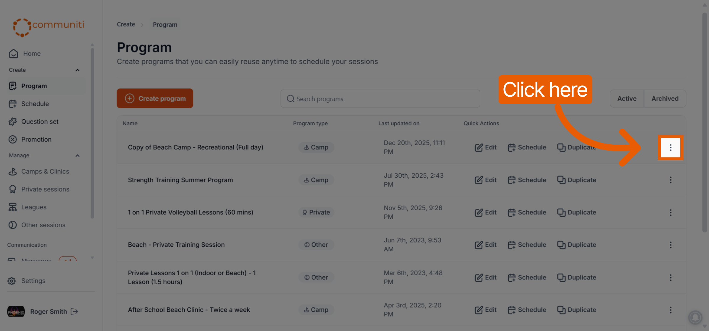 Open Program Options
