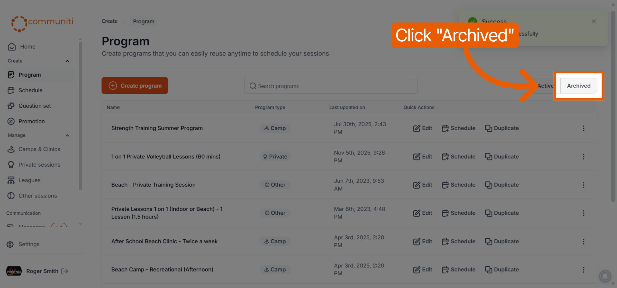 View Archived Programs