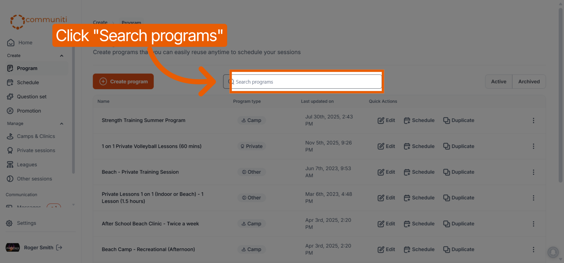 Access Search Programs