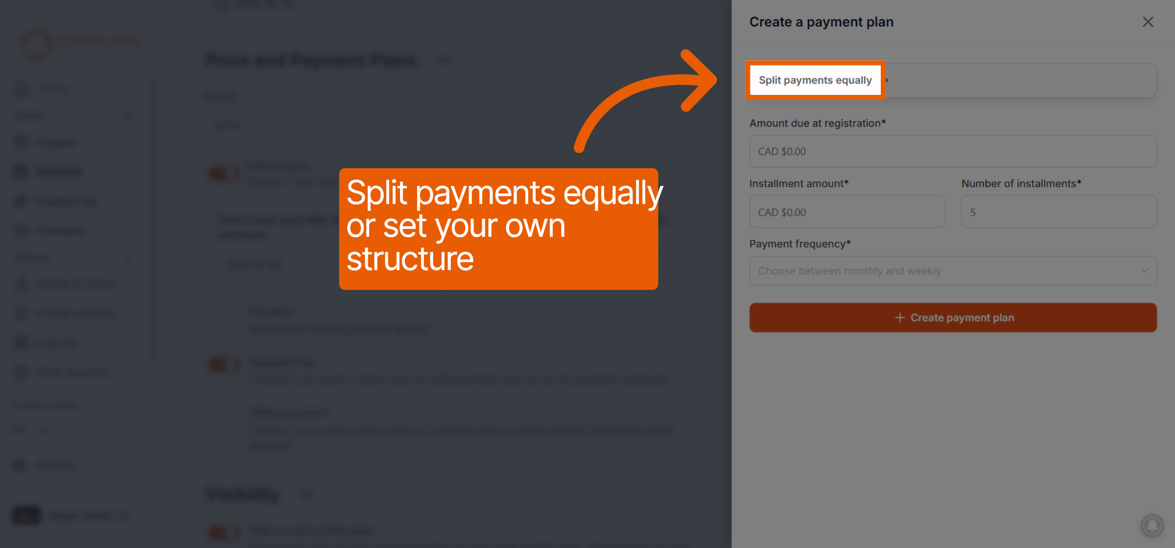 Enable Equal Split Payments