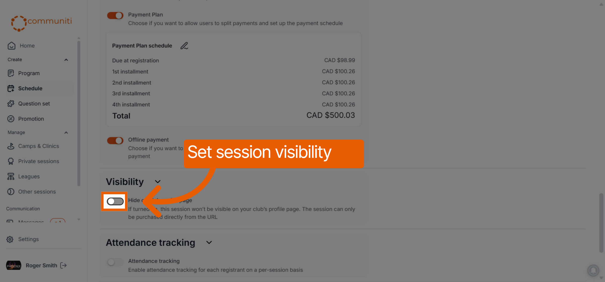 Navigate Offline Payment Settings