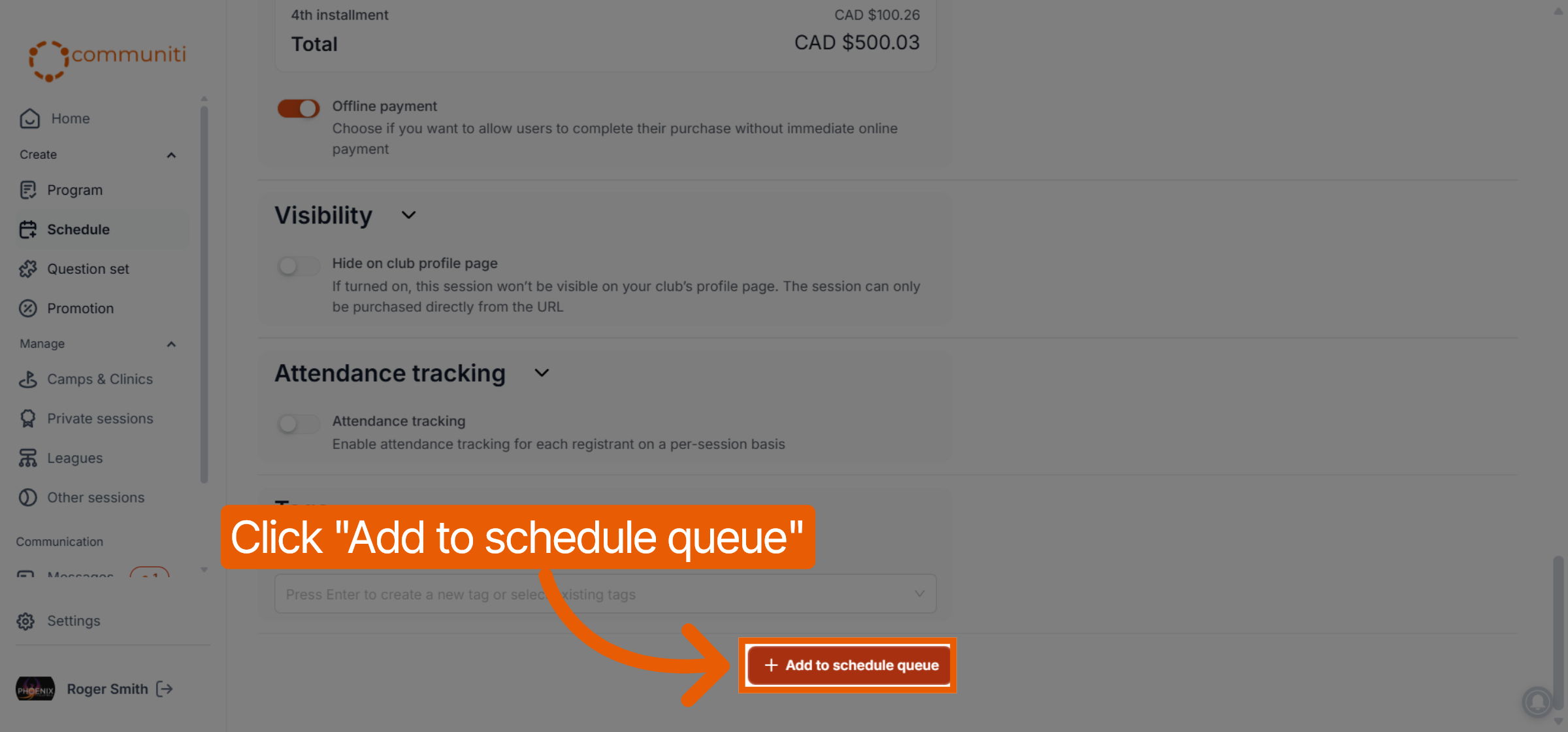 Add Session to Queue