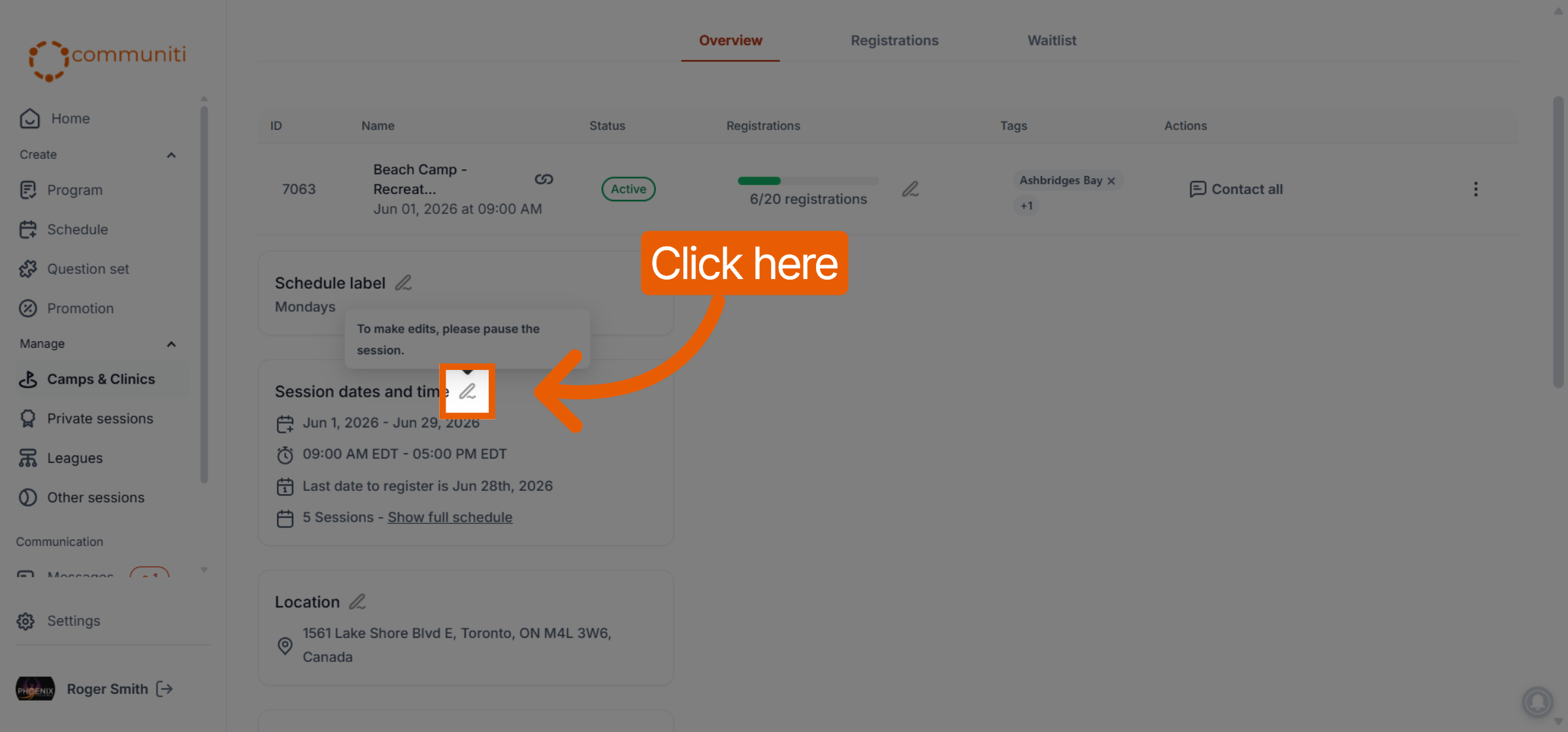 Expand Session Settings