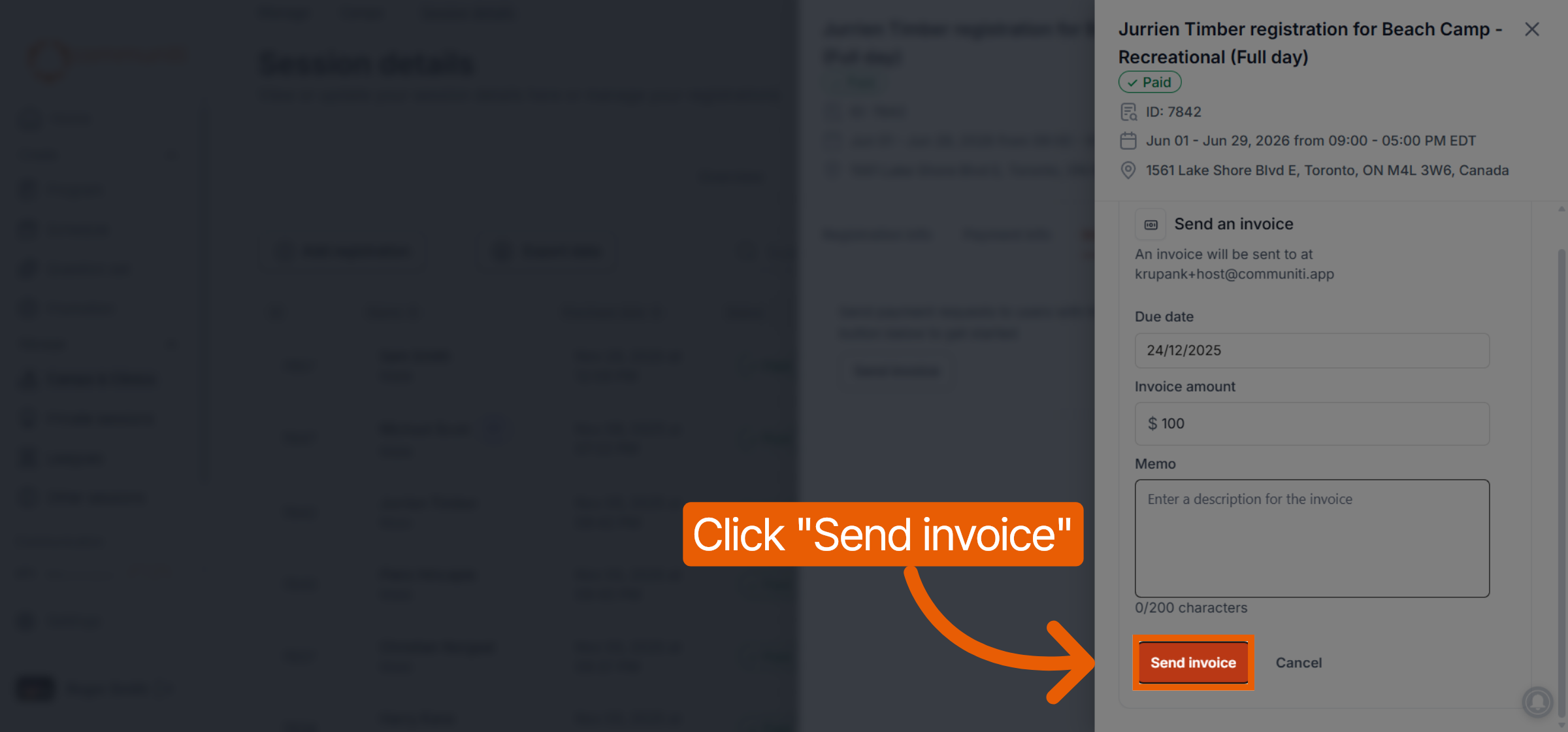 Send the Invoice