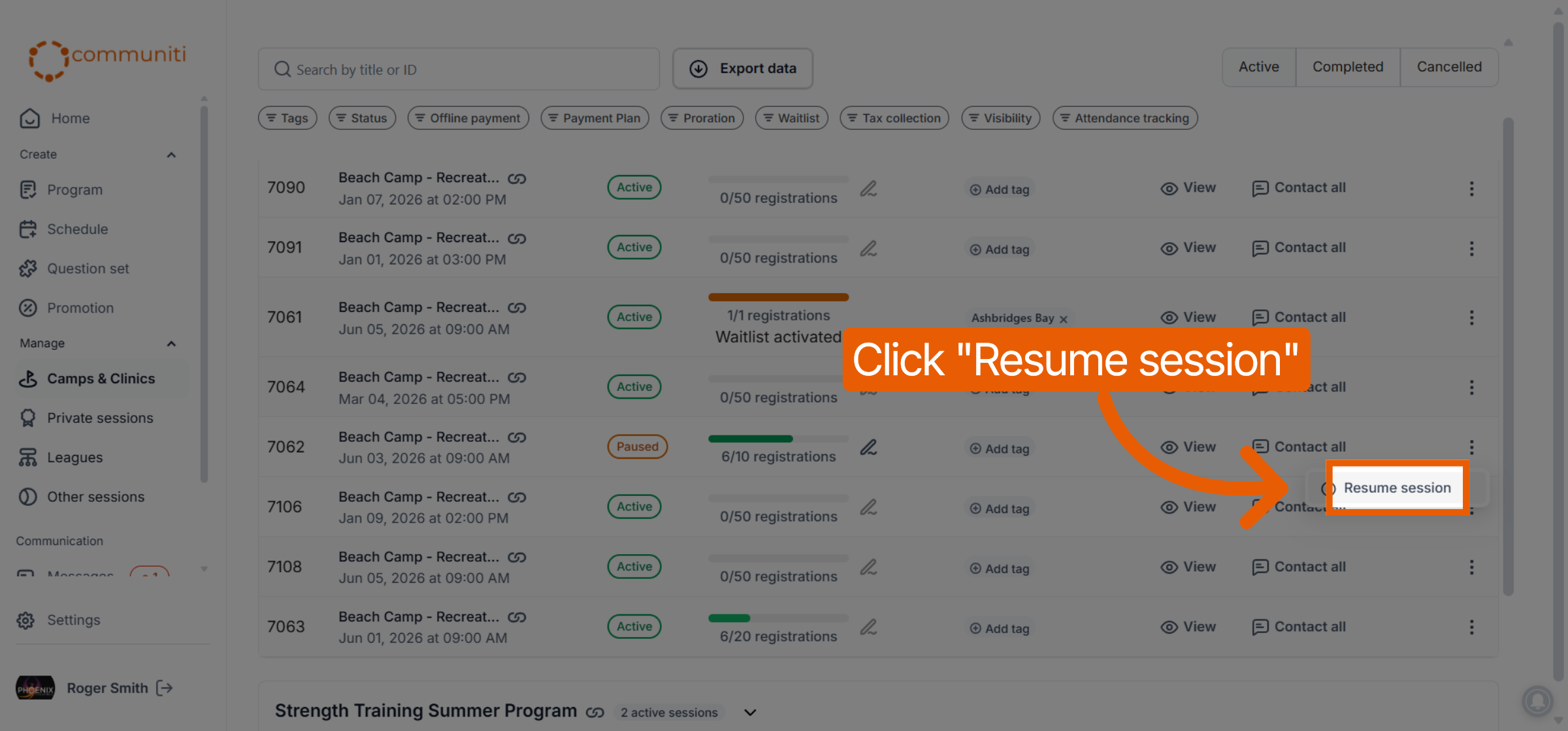 Initiate Session Resume