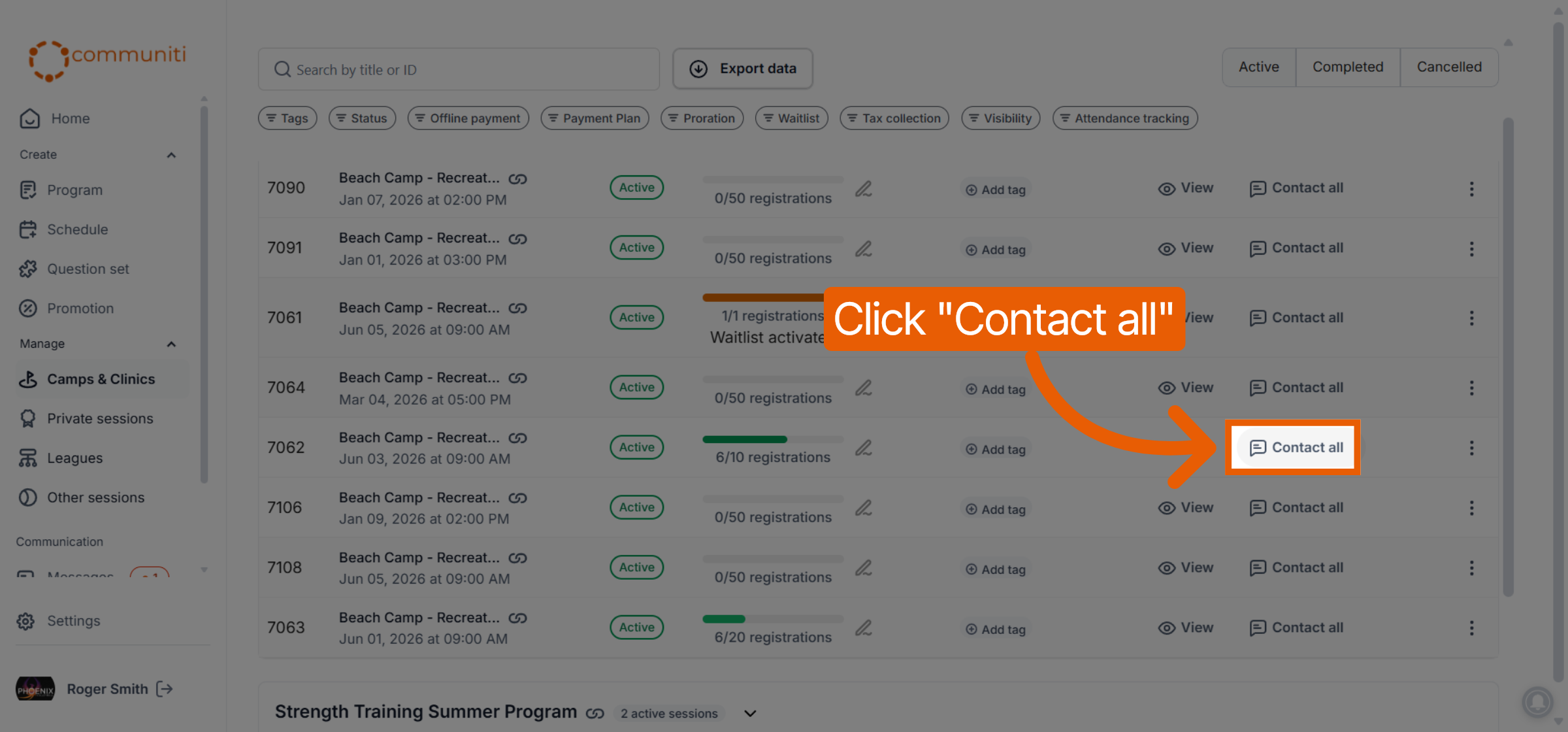 Open Contact All Feature