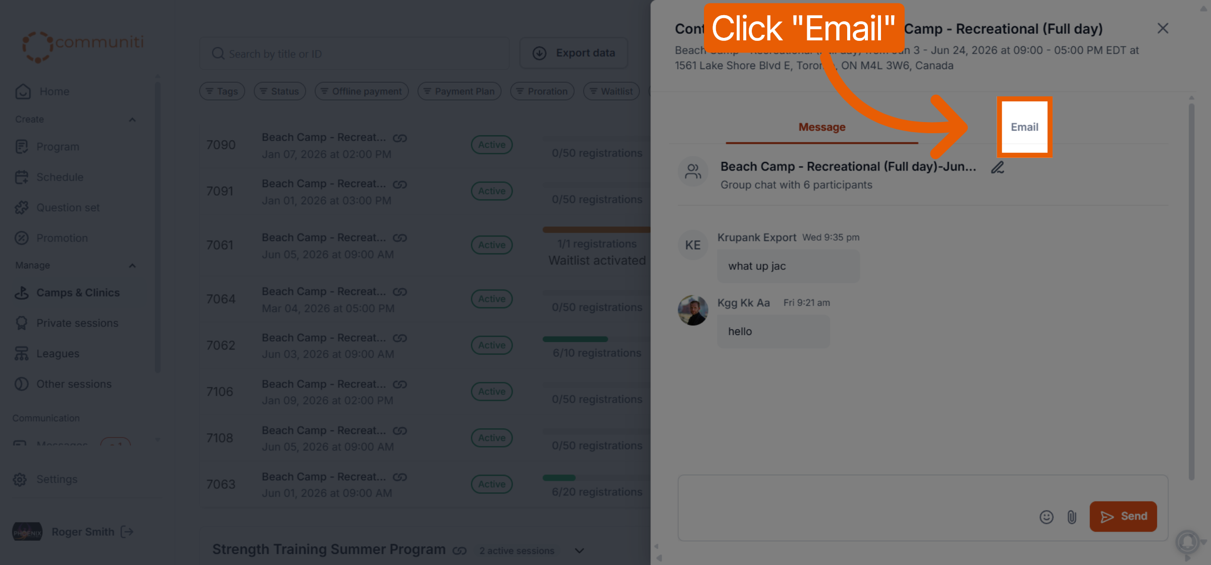 Select Email Option