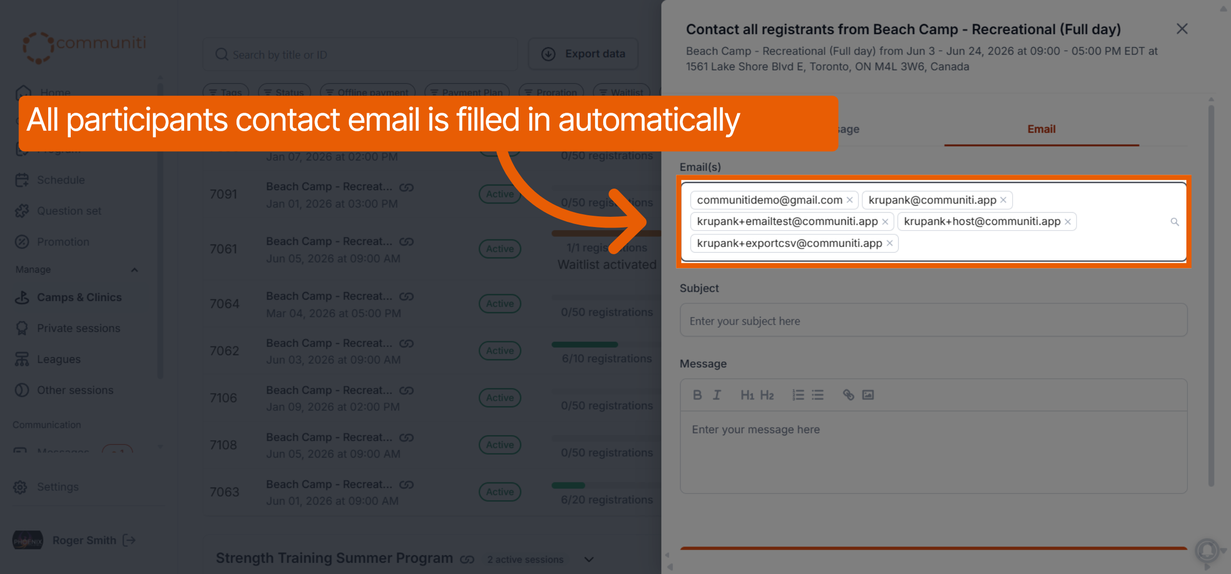 Choose Email Recipients