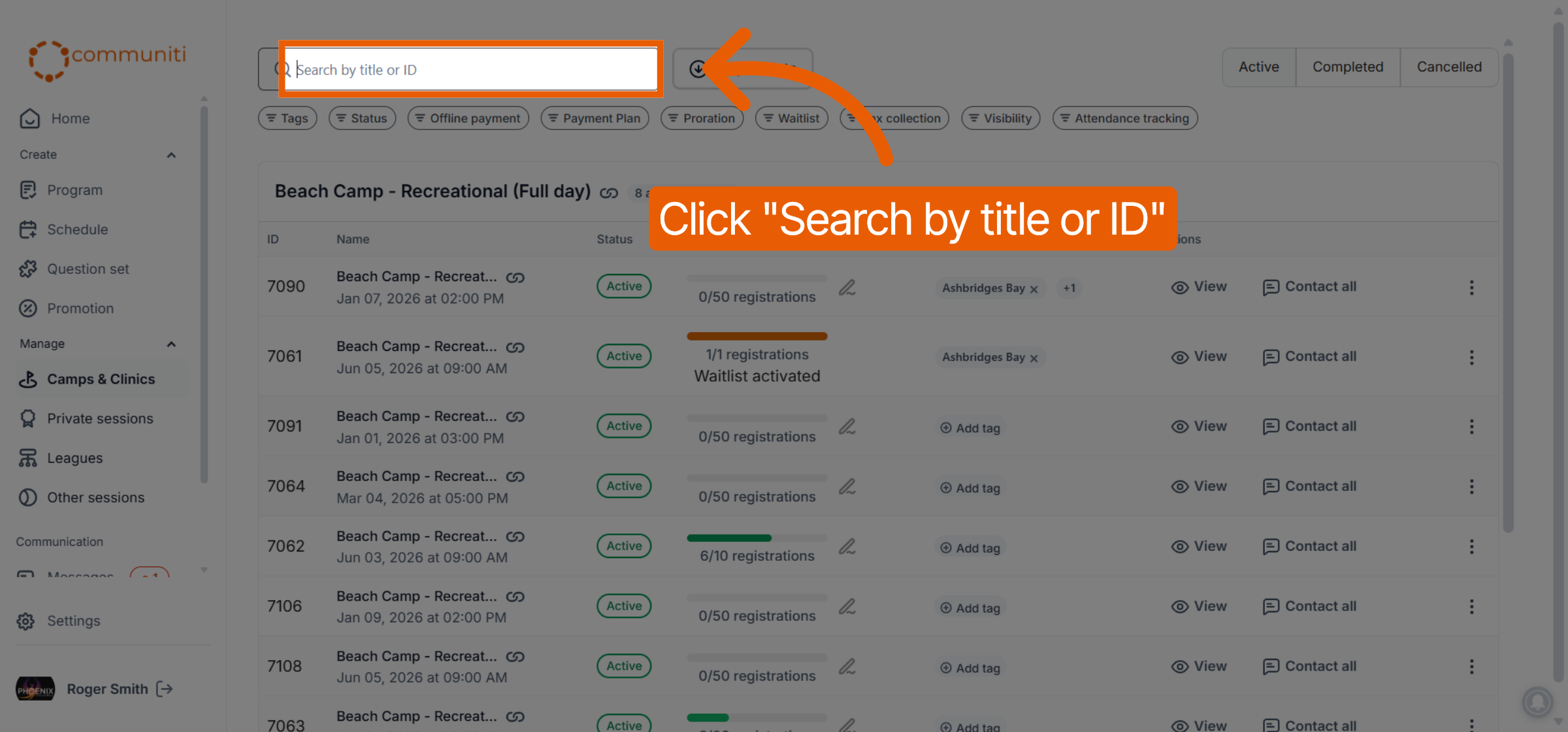Click Search Field