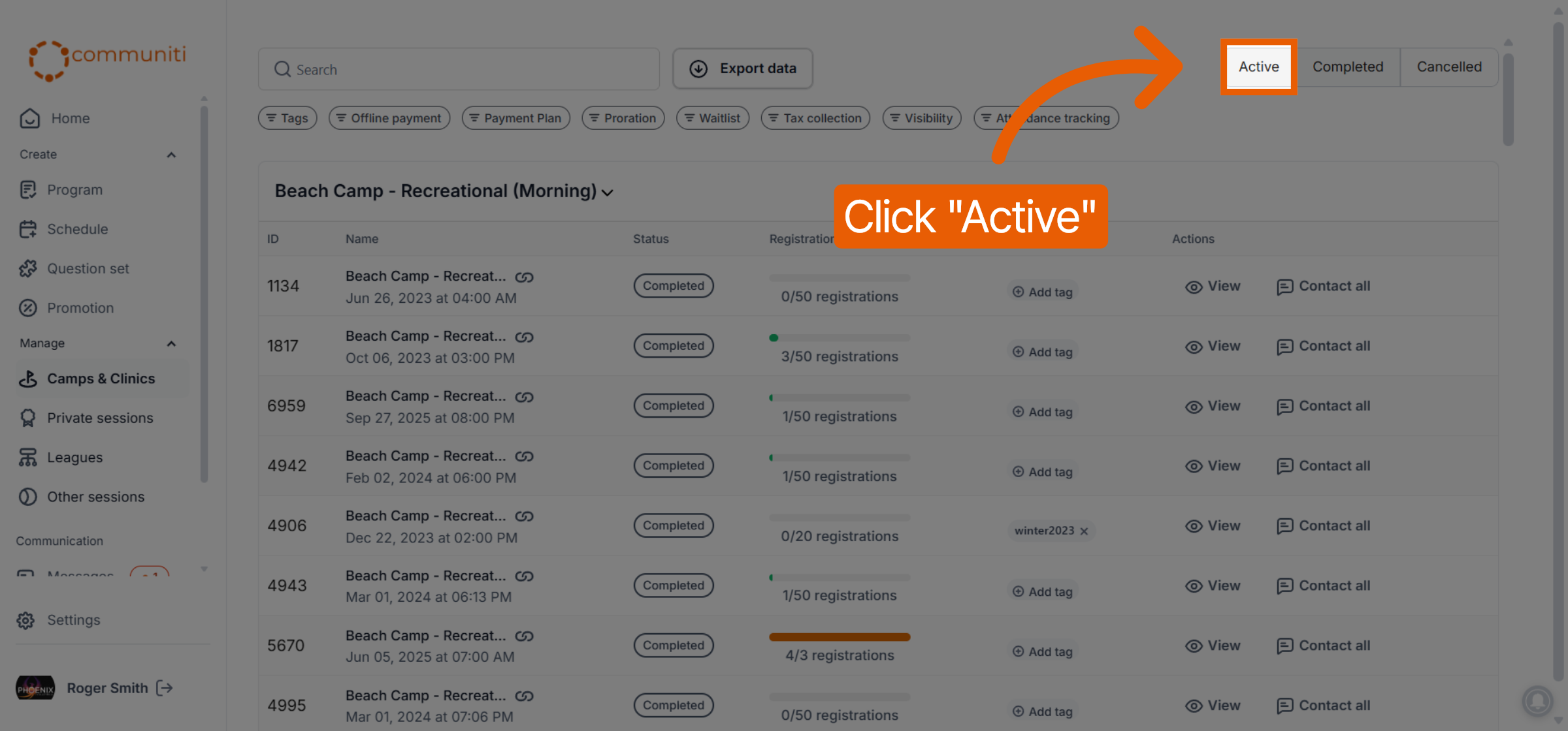 Filter By Active Status