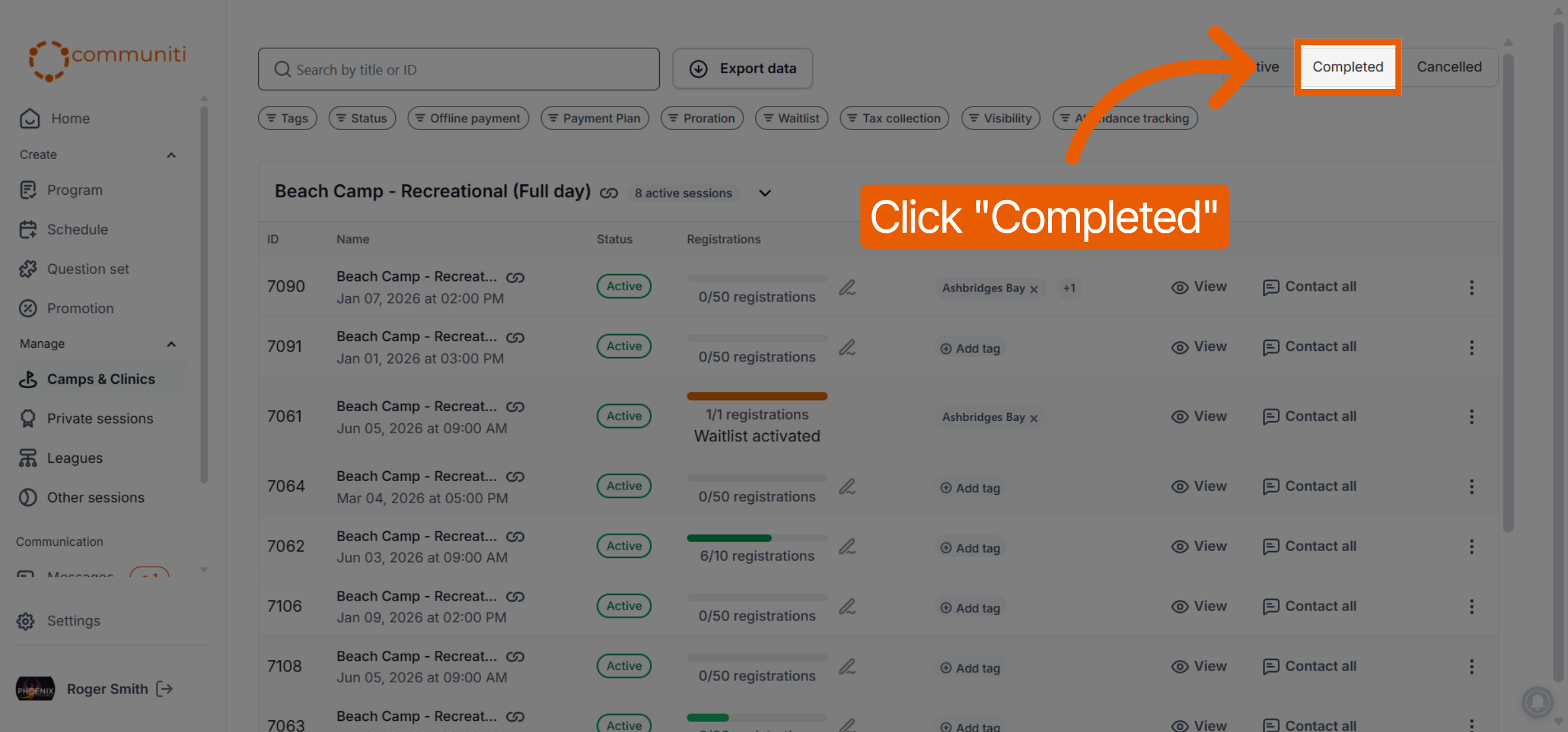 Filter By Completed Status