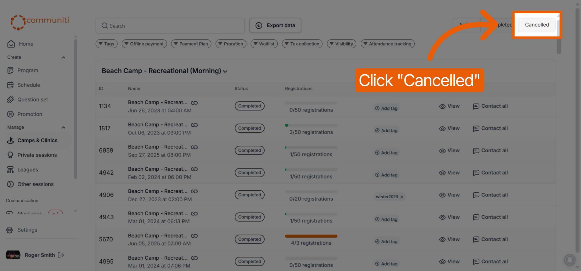 Filter By Cancelled Status