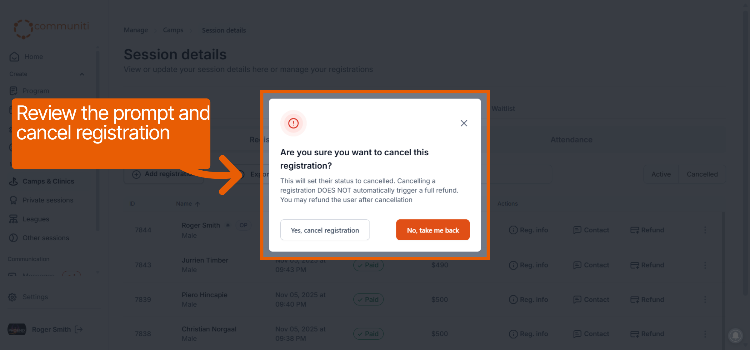 Confirm Cancellation Notice