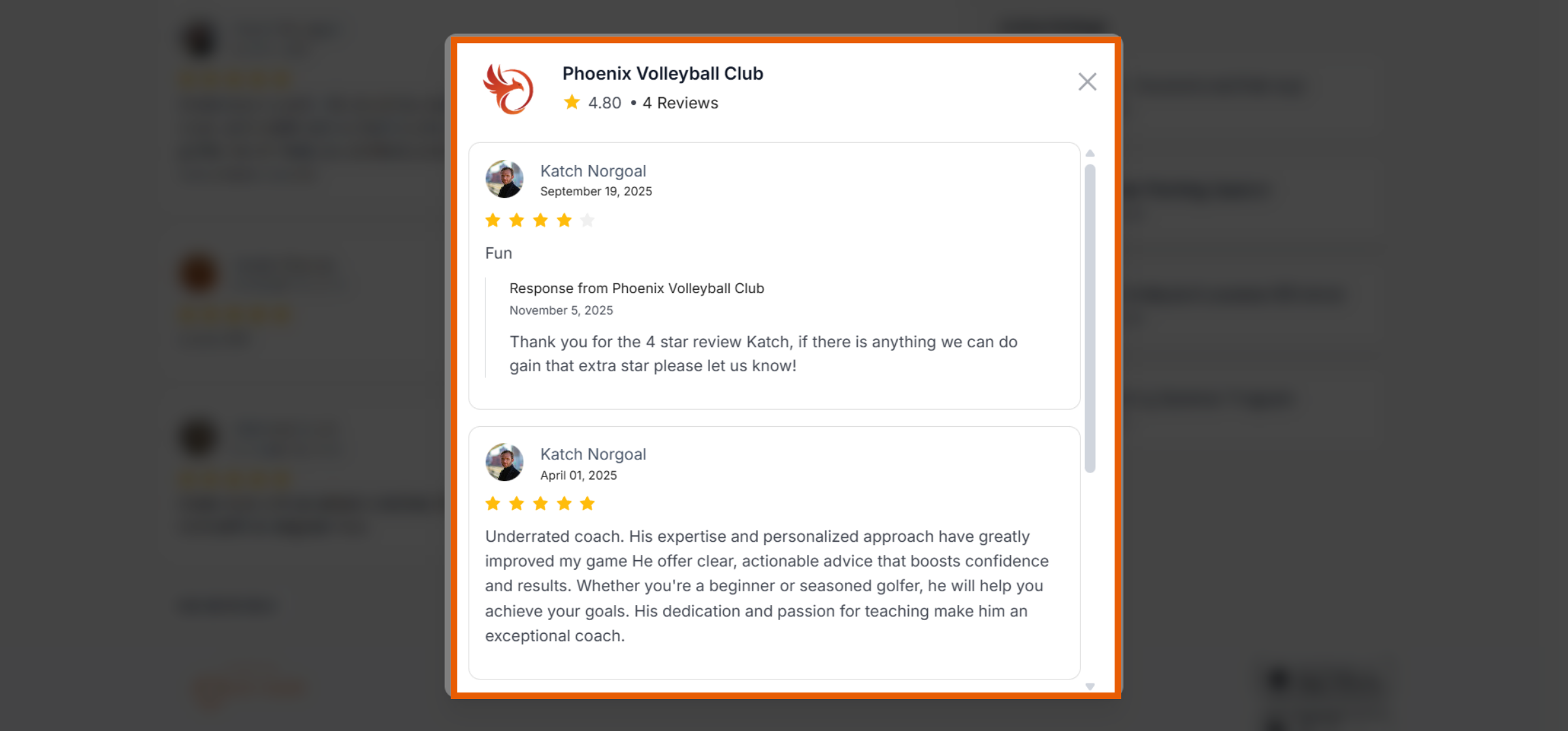 Filter Reviews by Category