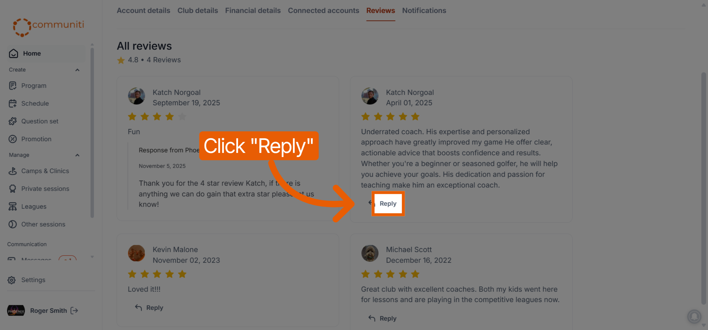 Initiate Reply to Review