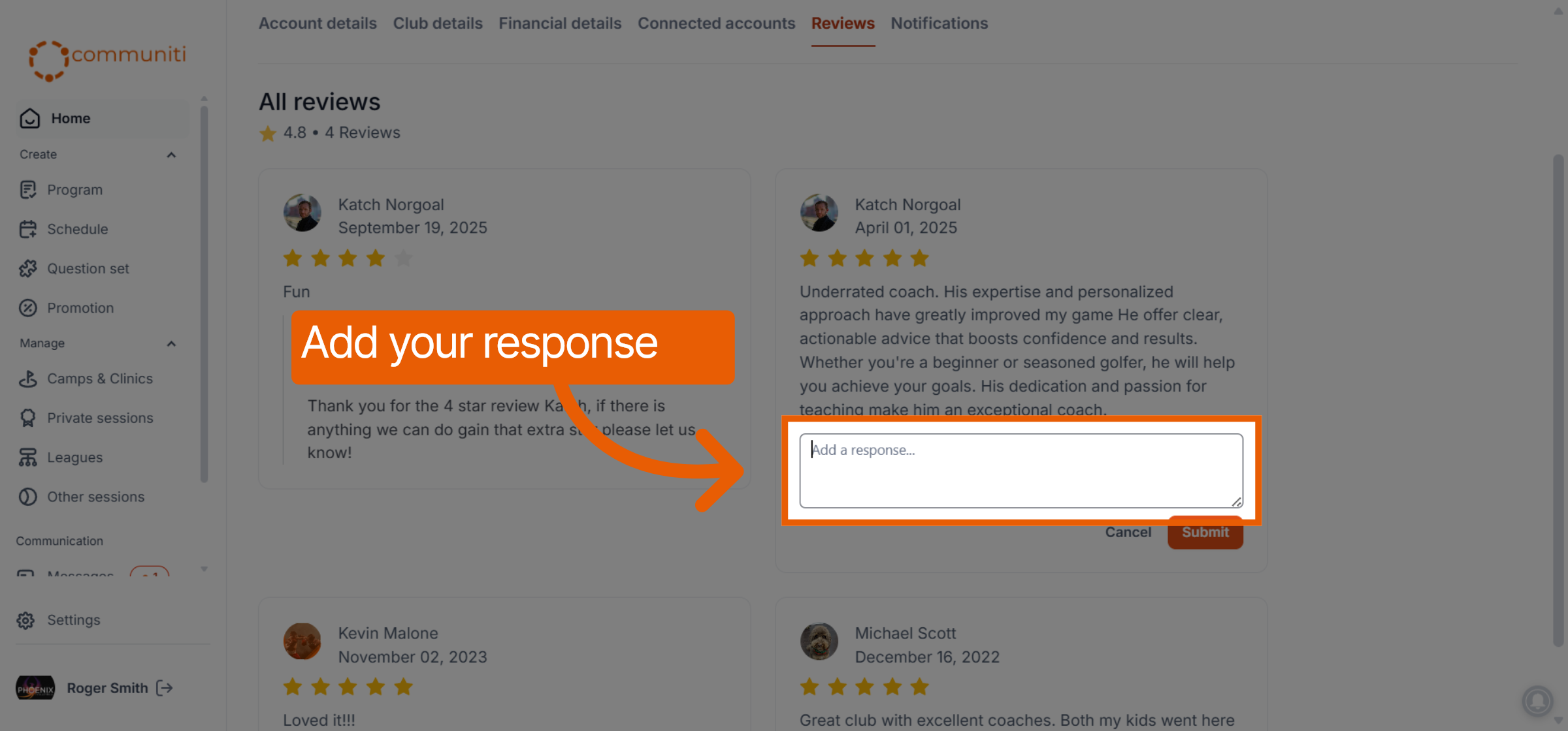 Add Response Text