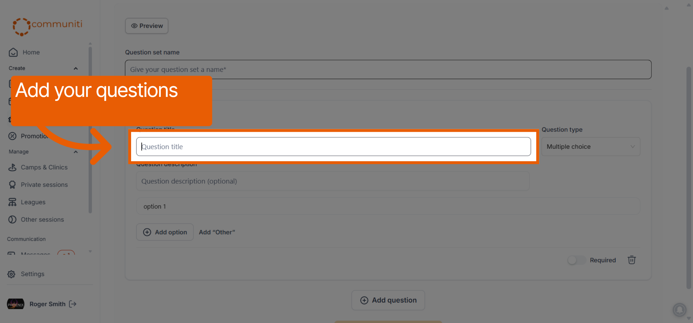 Select Question Title Field