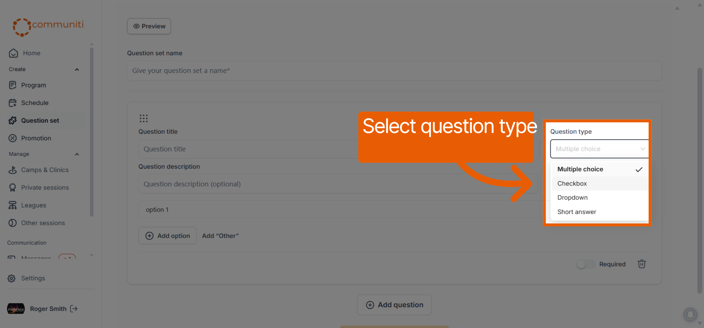 Select Checkbox Question Type
