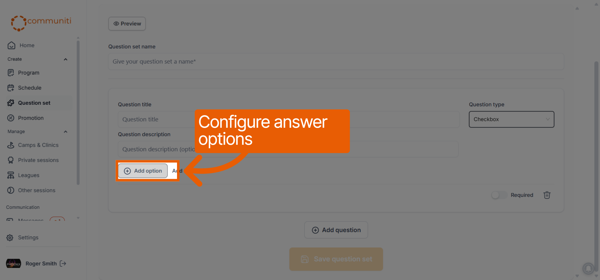 Add New Option to Question
