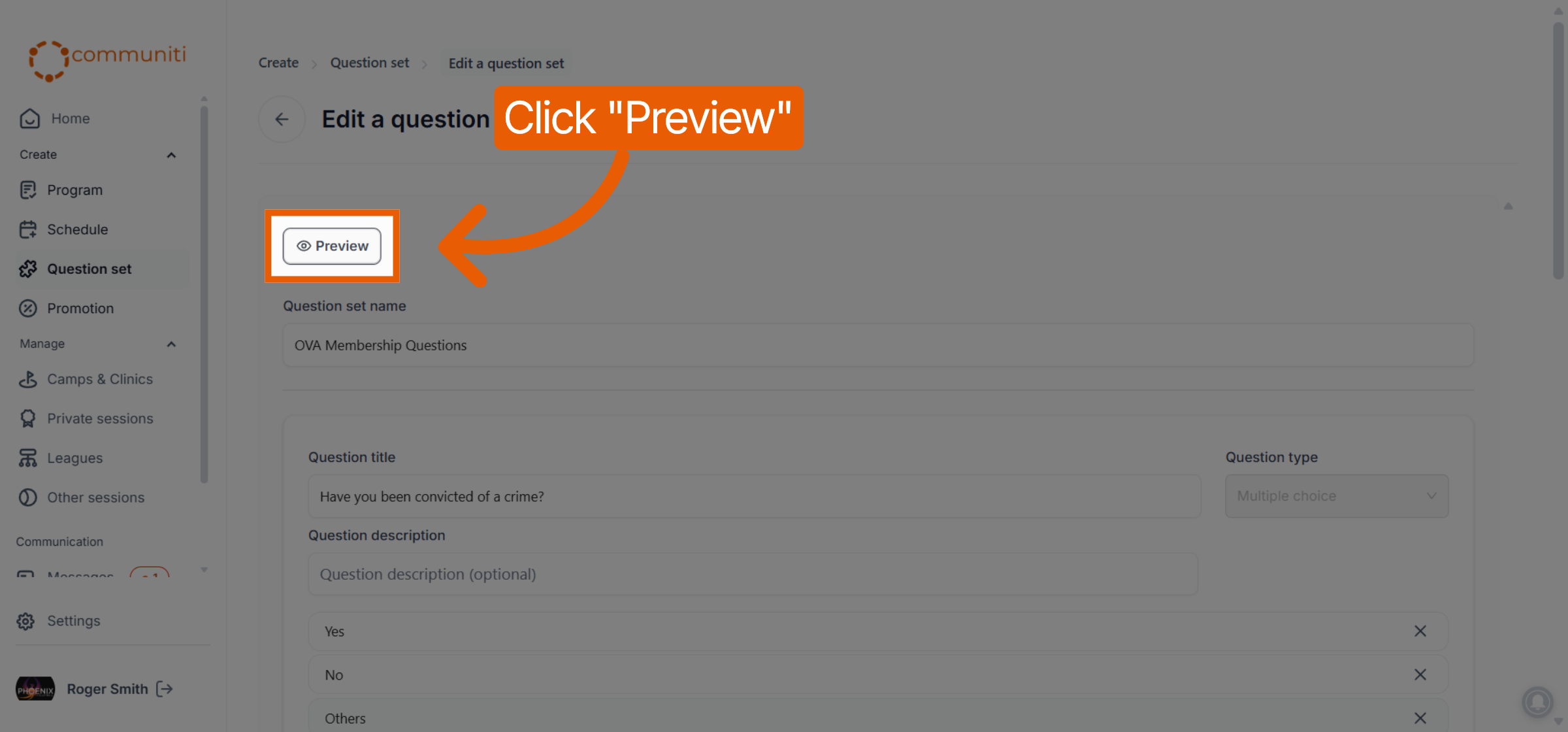 Initiate Question Preview
