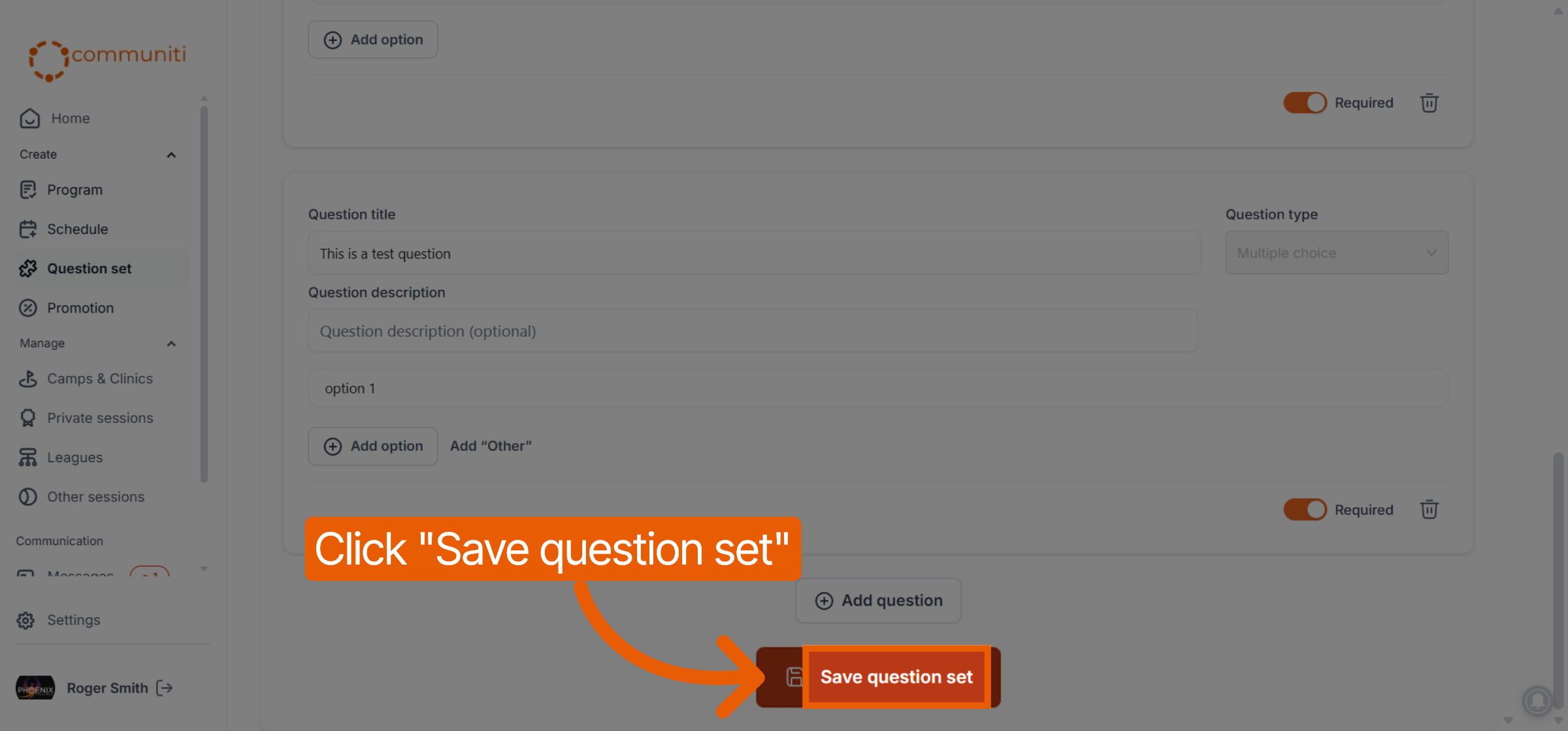 Save Updated Questions