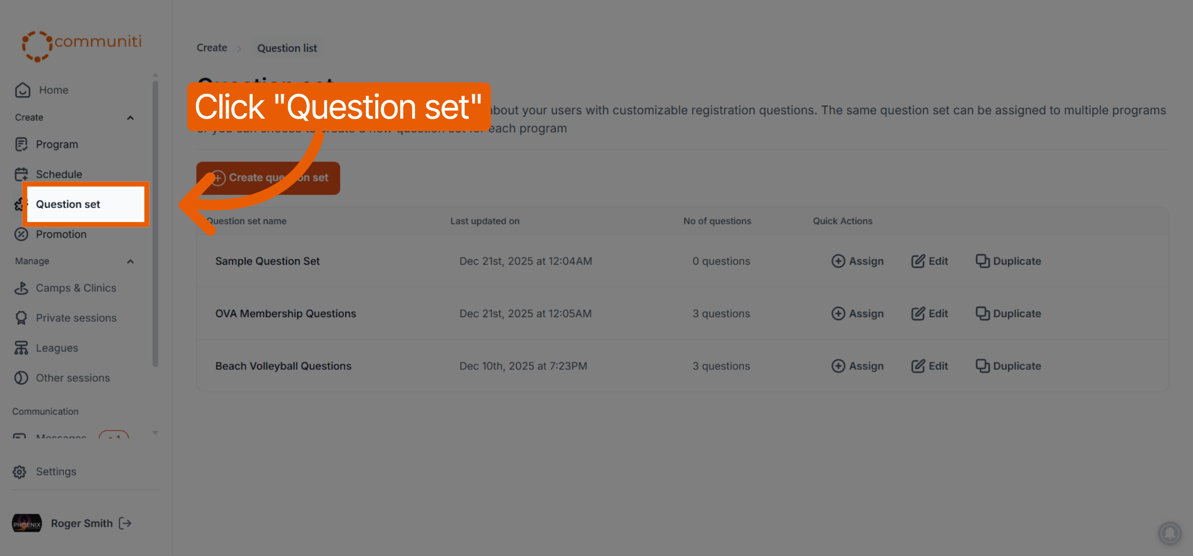 Open Question Sets