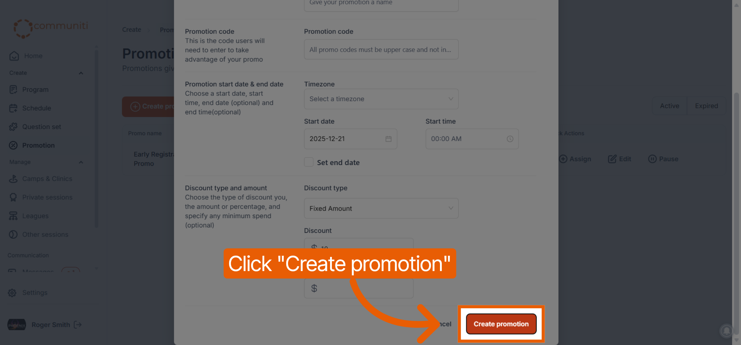 Finalize Promotion Creation