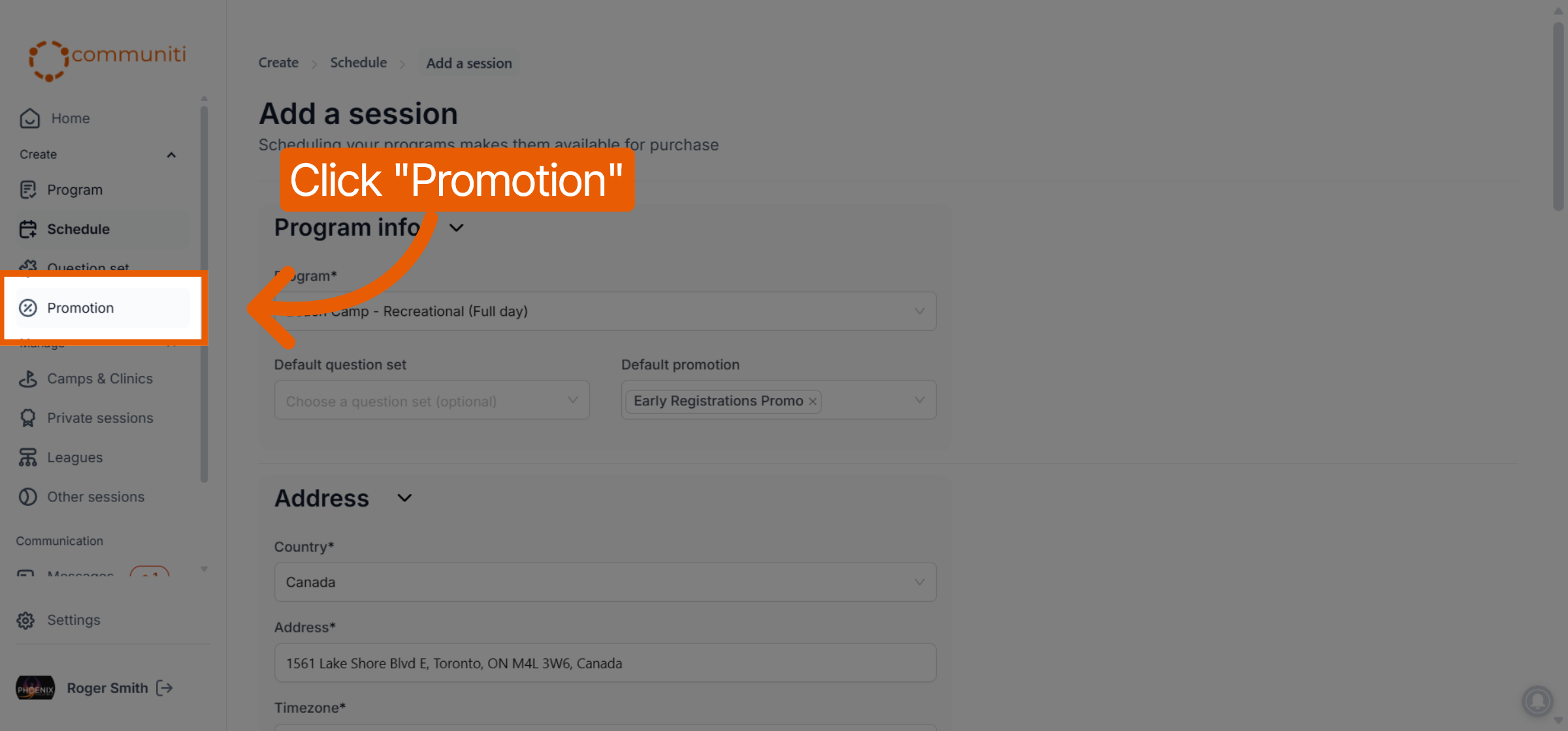 Select Promotion Tab