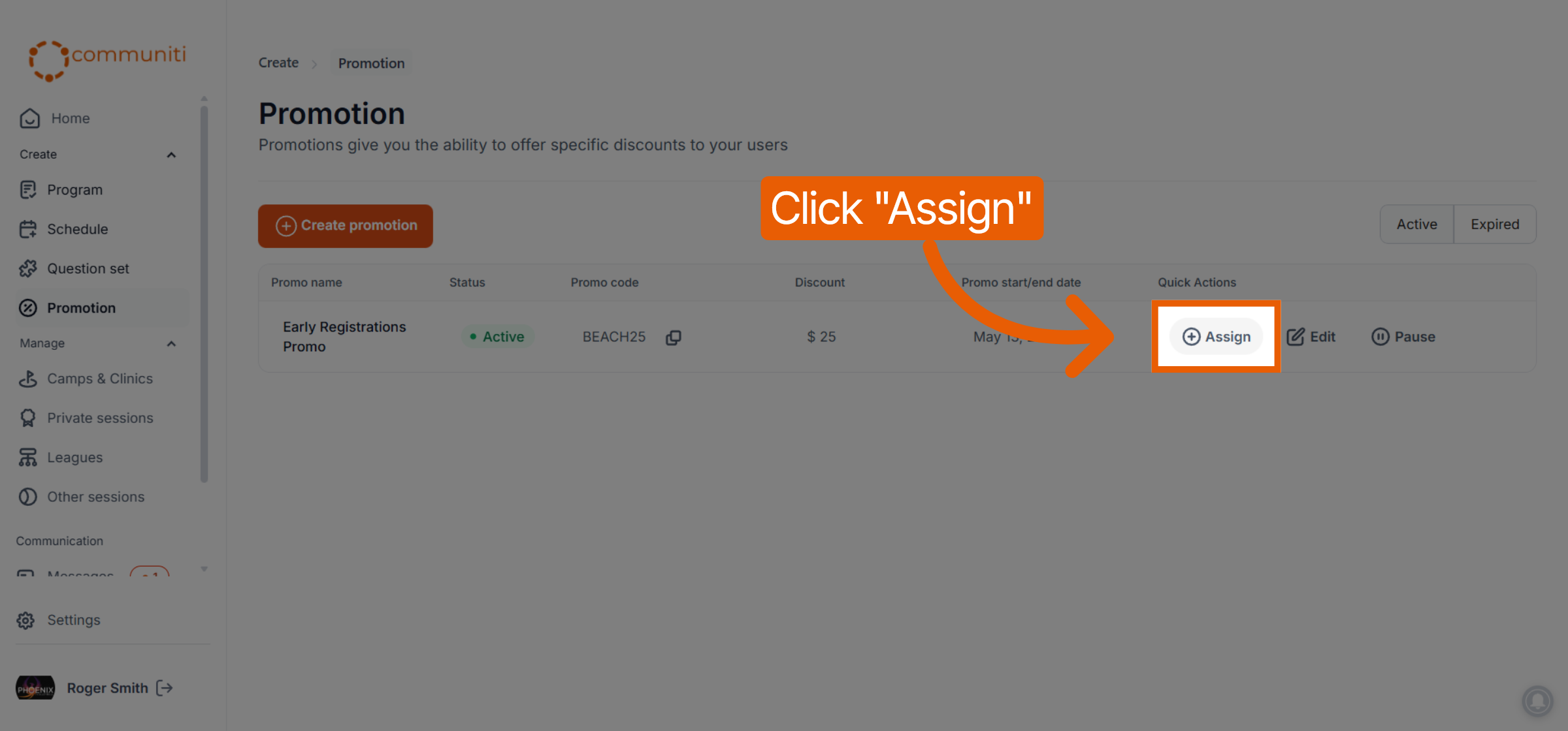 Assign Promotion