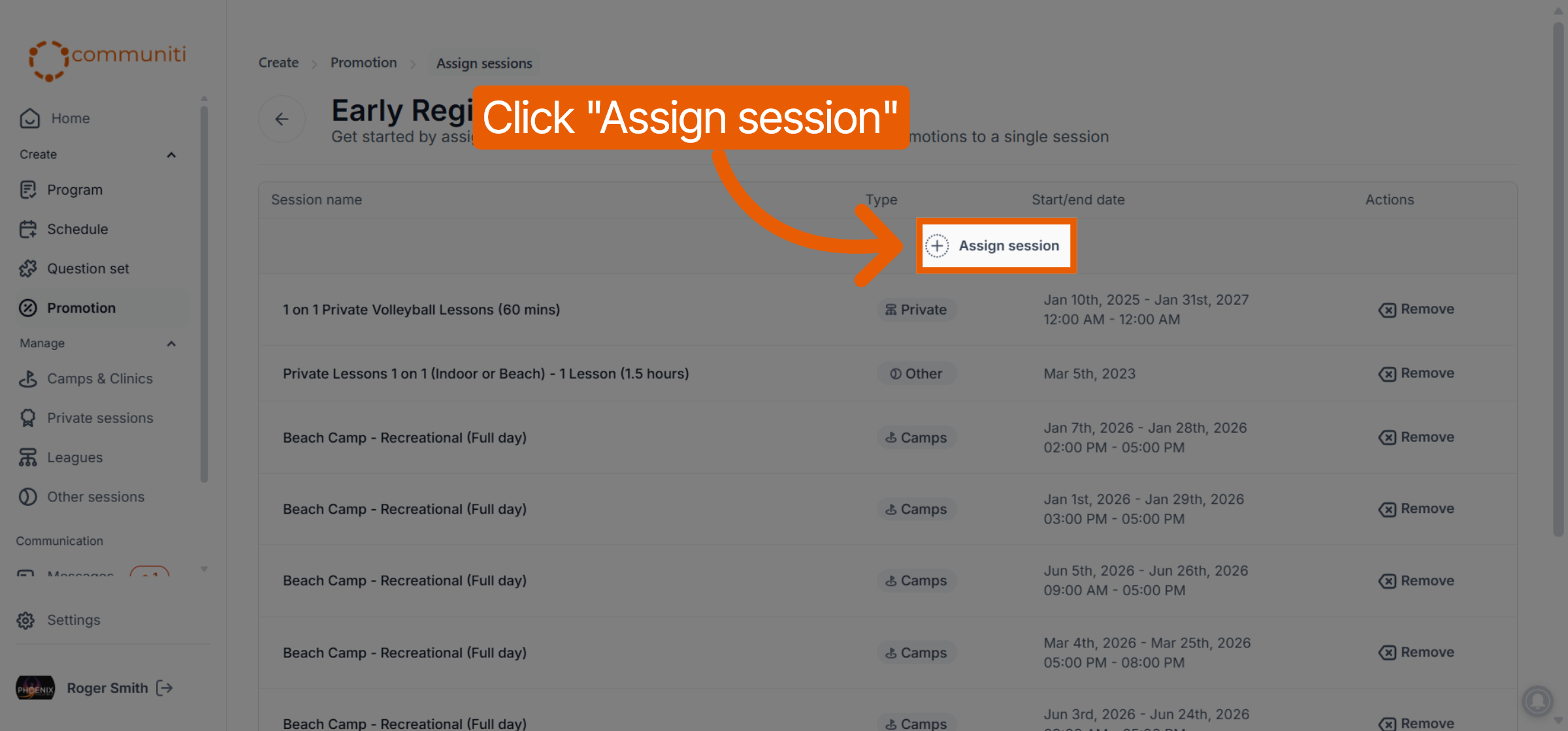 Assign Session