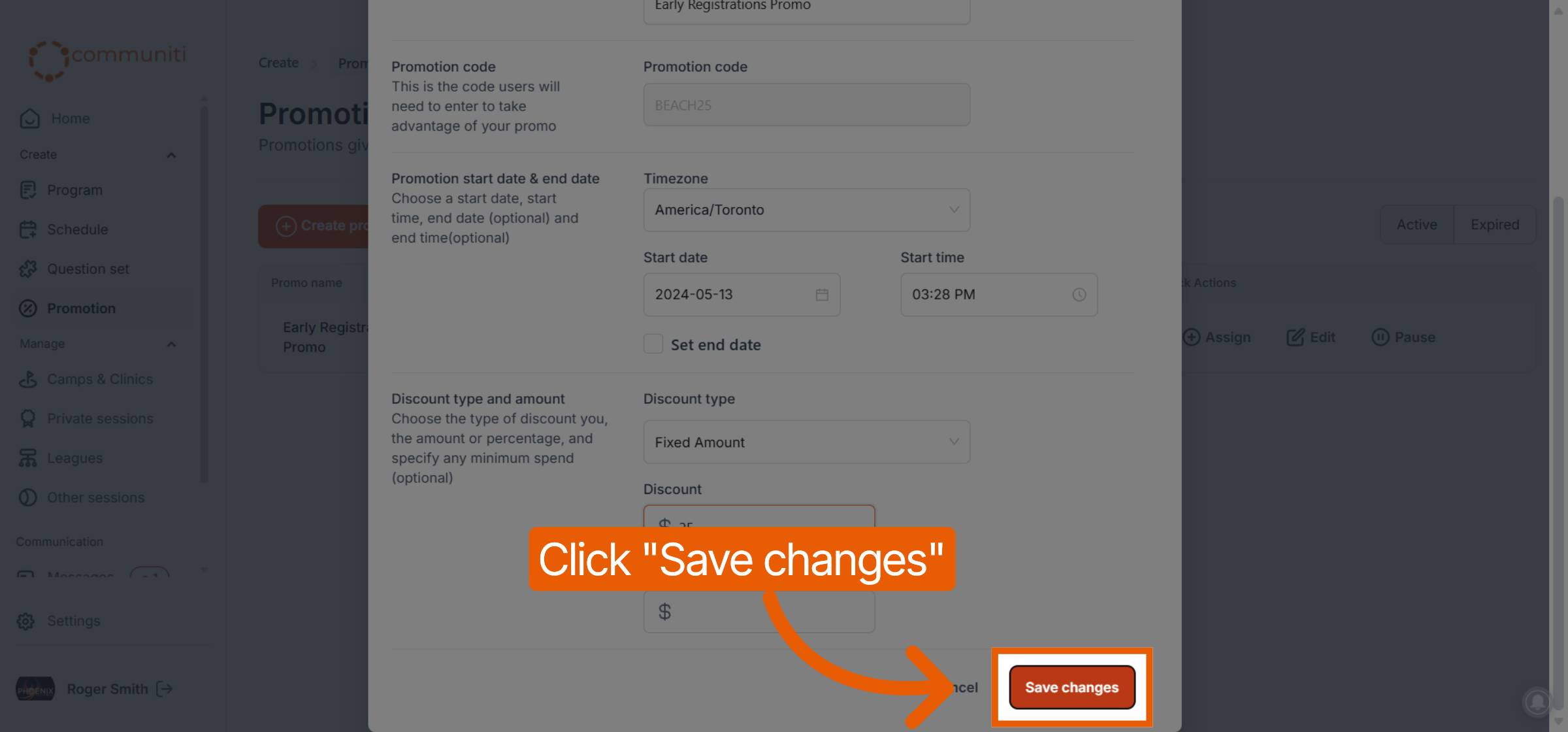 Save Updated Promotion