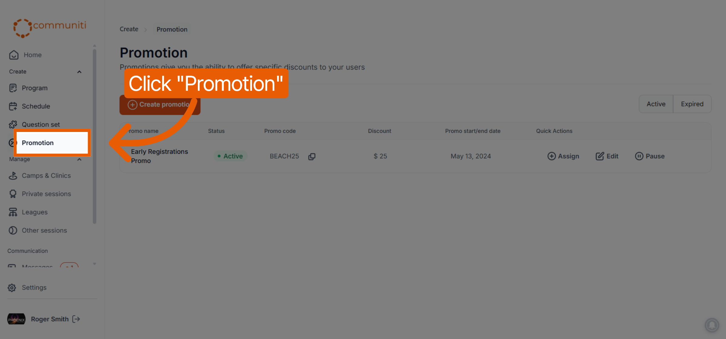 Navigate To Promotions