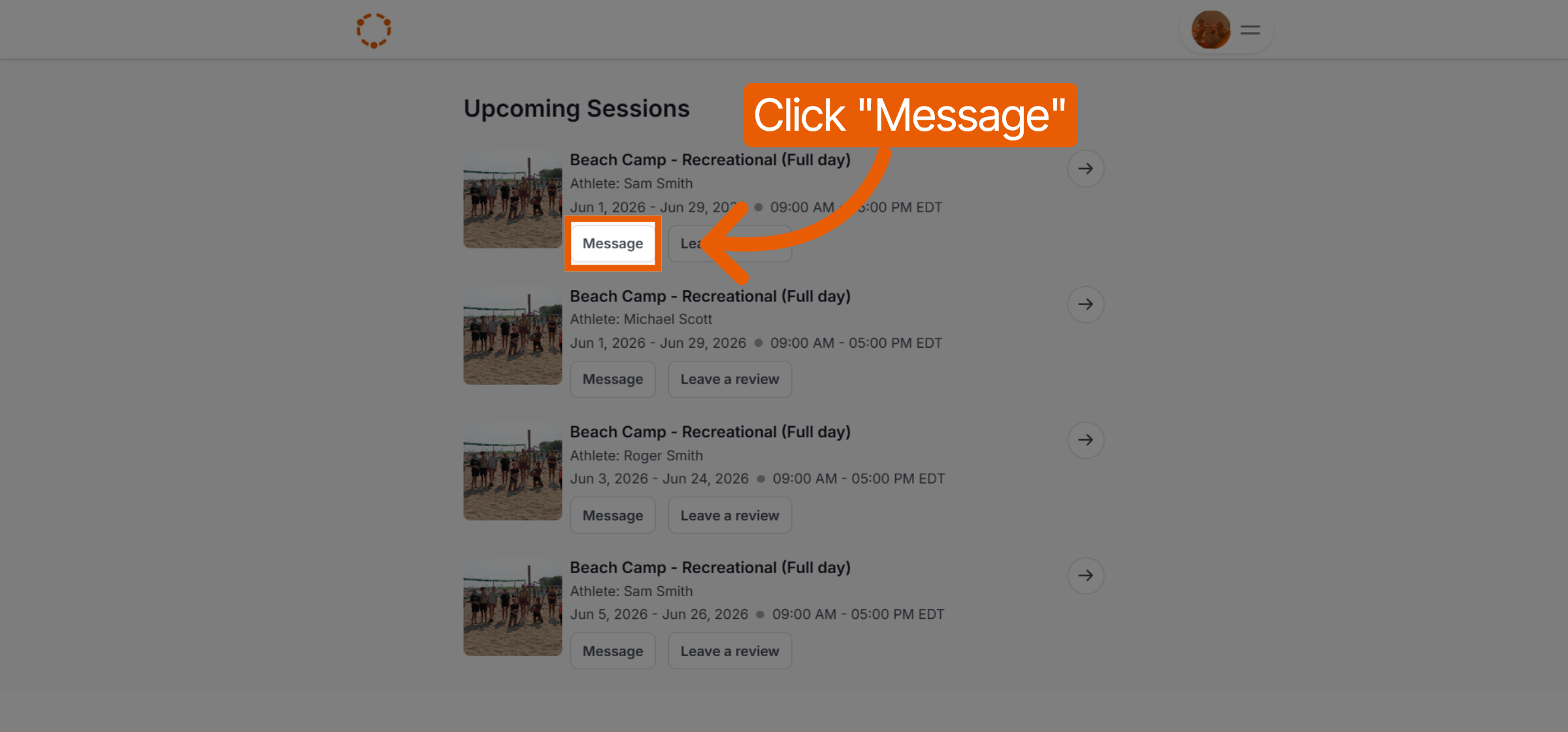 Open Message Tab
