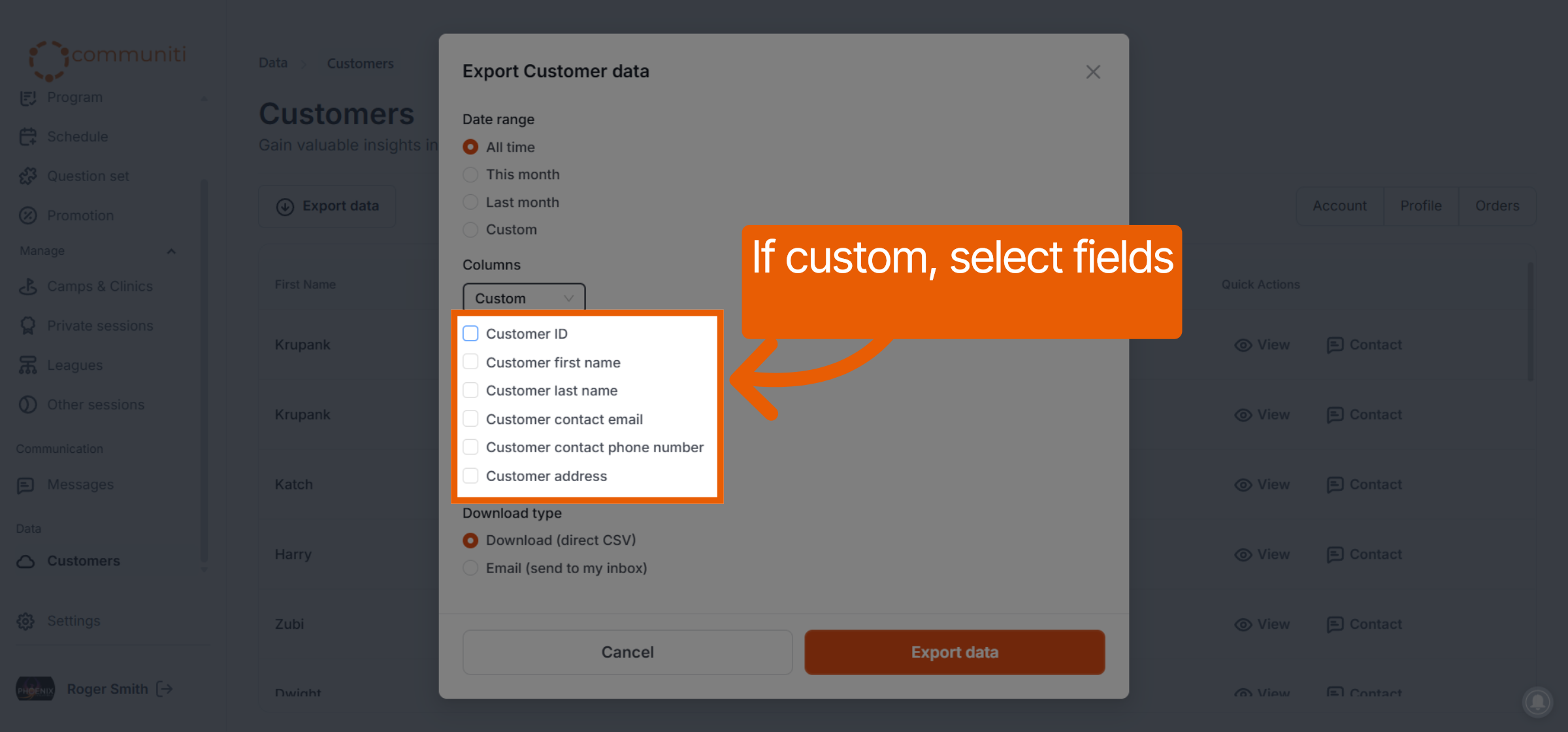 Select Customer ID Field