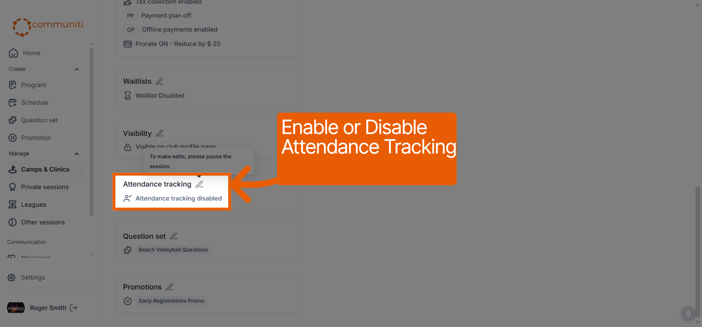 View Attendance Options