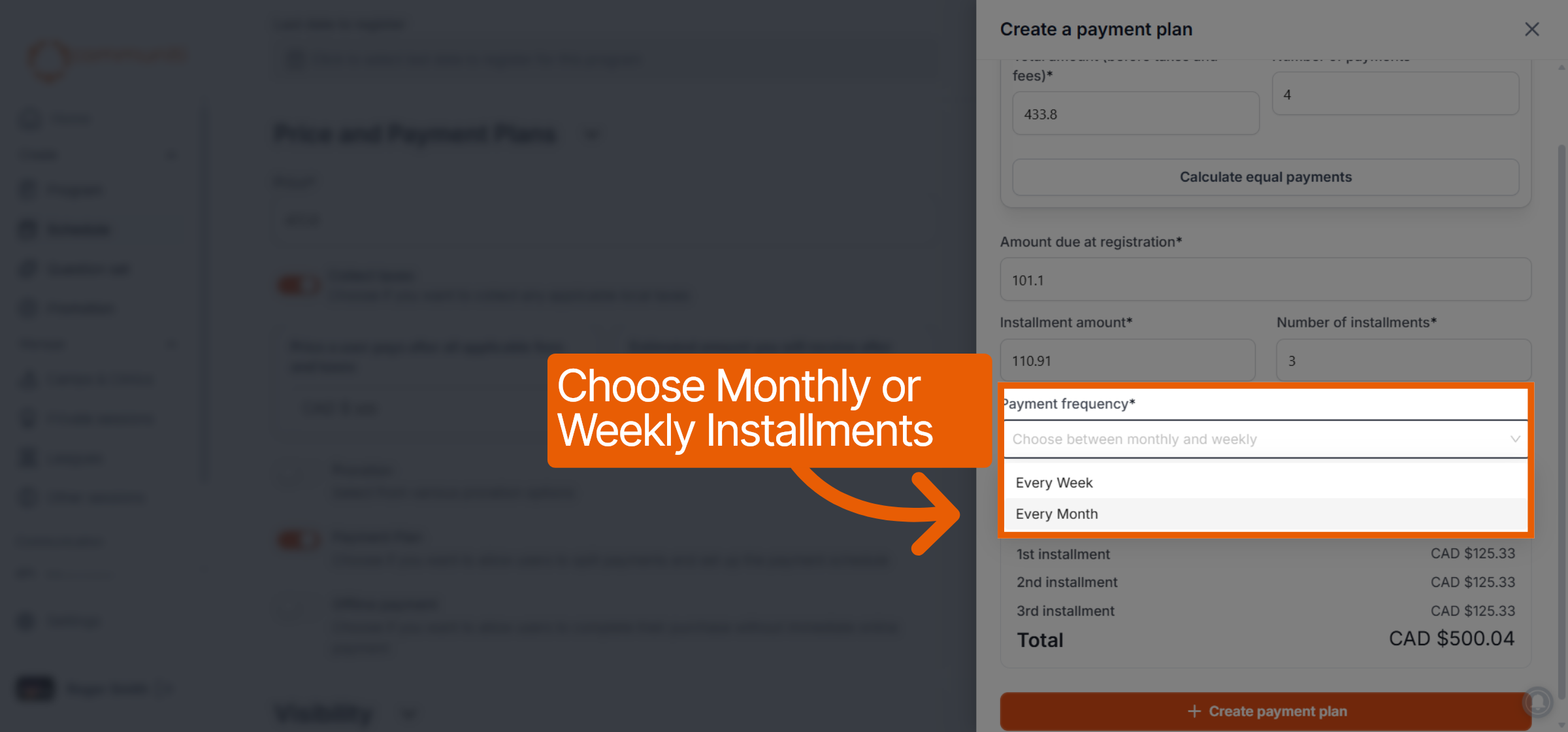 Select Monthly Payments