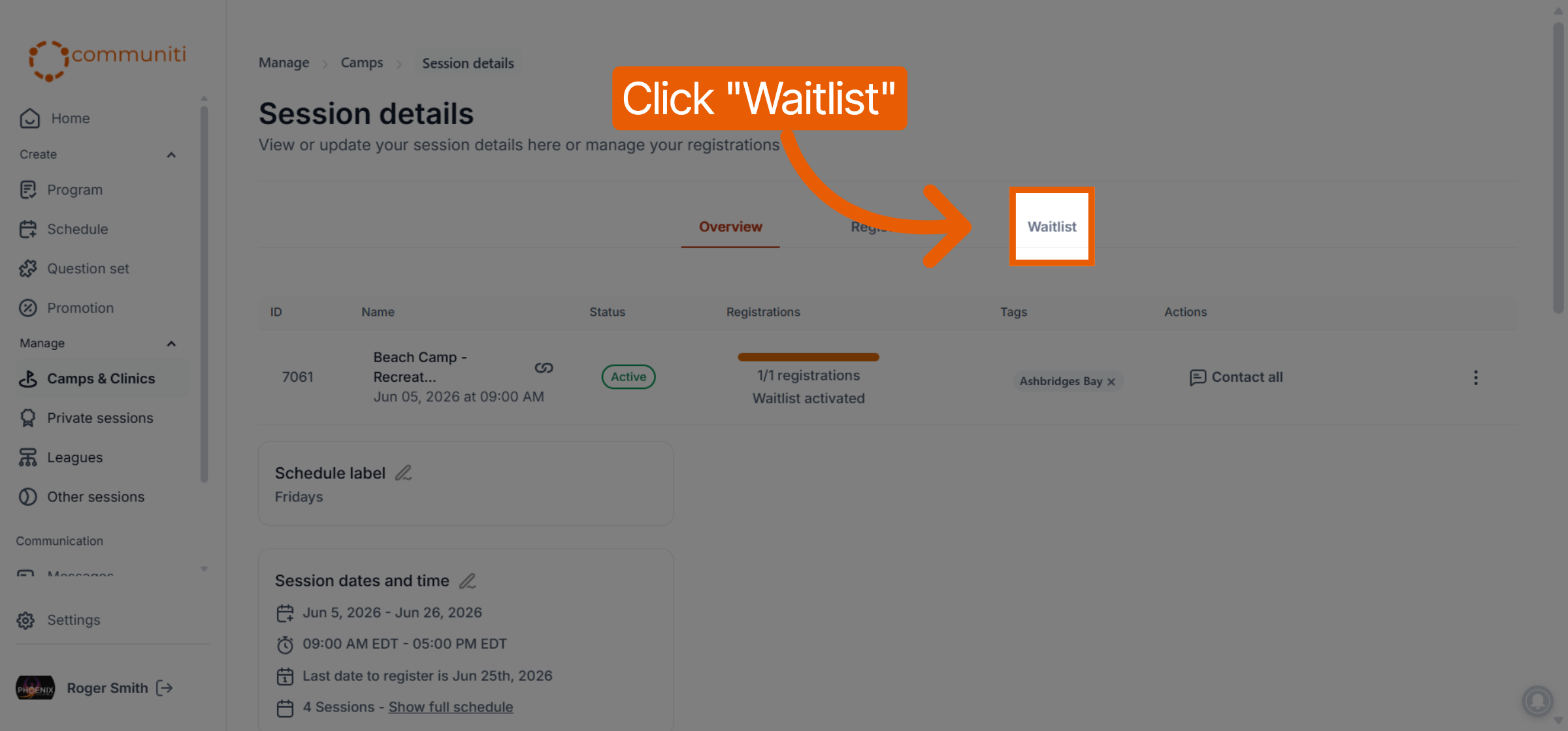 Access Waitlist Tab
