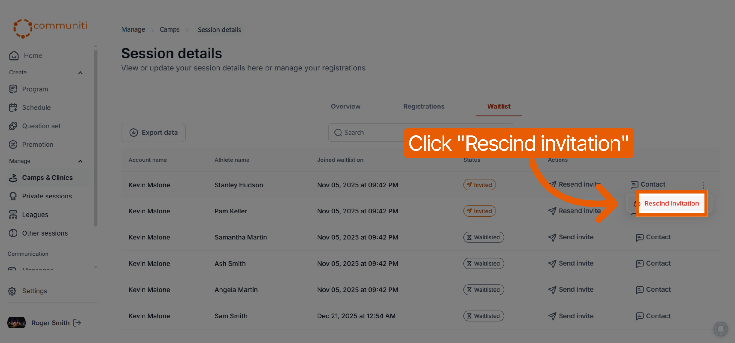 Rescind User Invitation