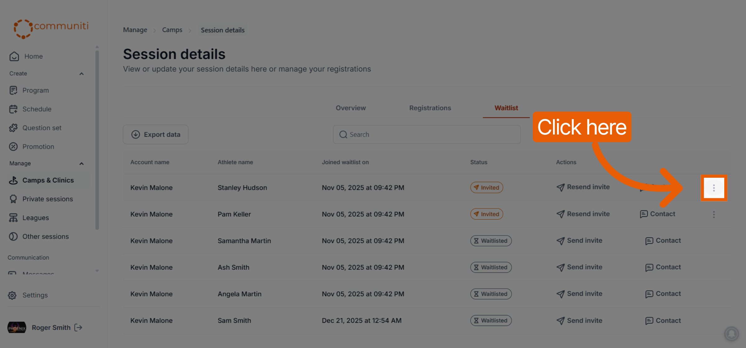 Choose User for Action