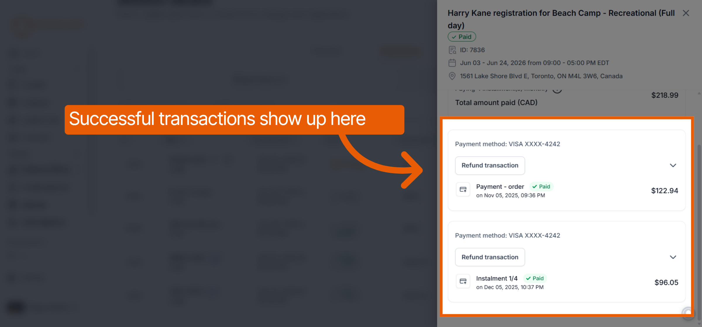 View Payment Method And Status