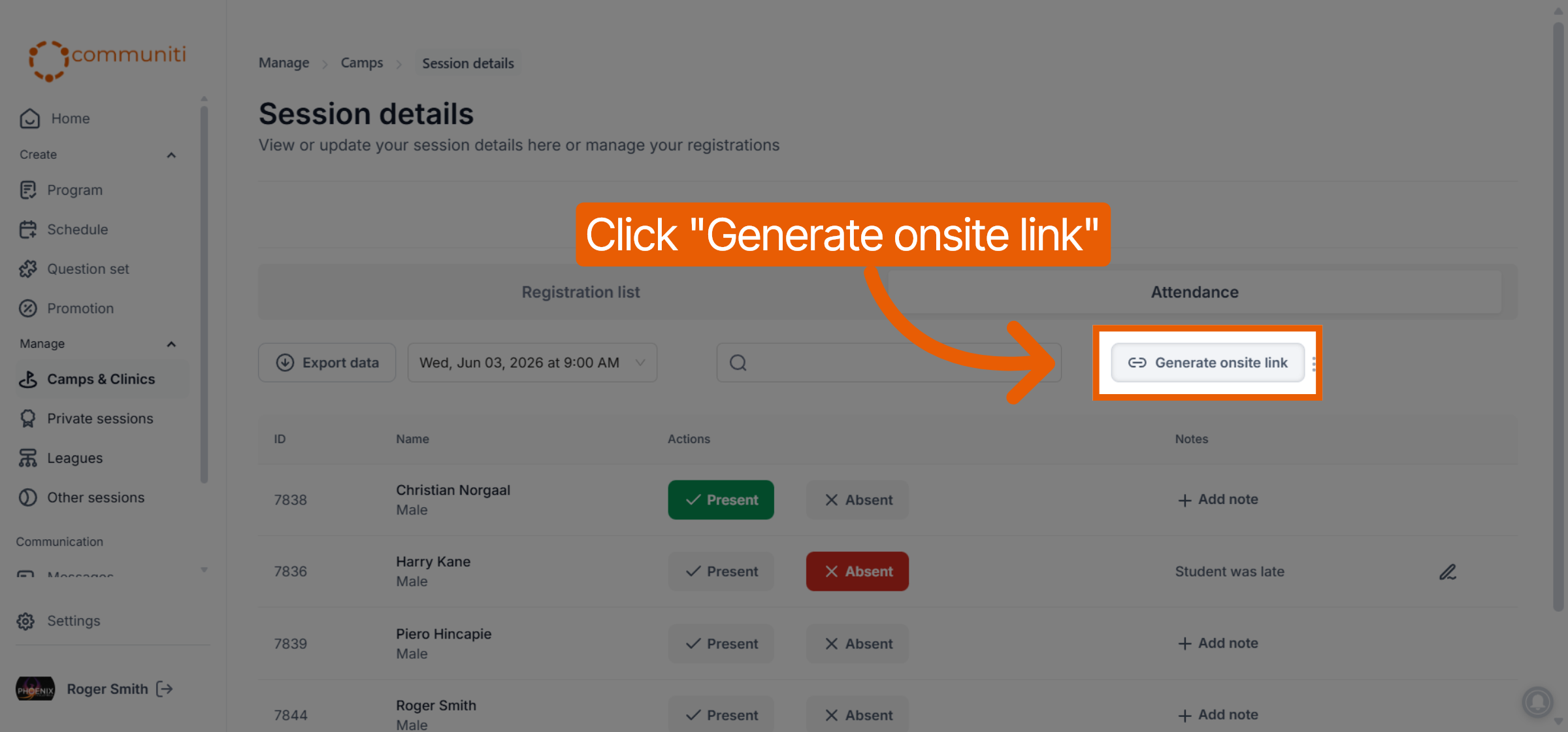 Generate Onsite Link