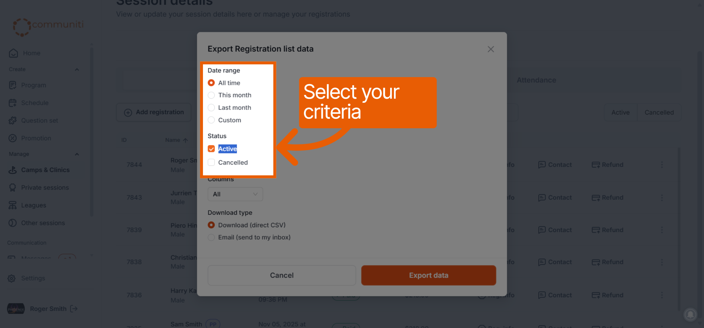 Confirm Active Filter