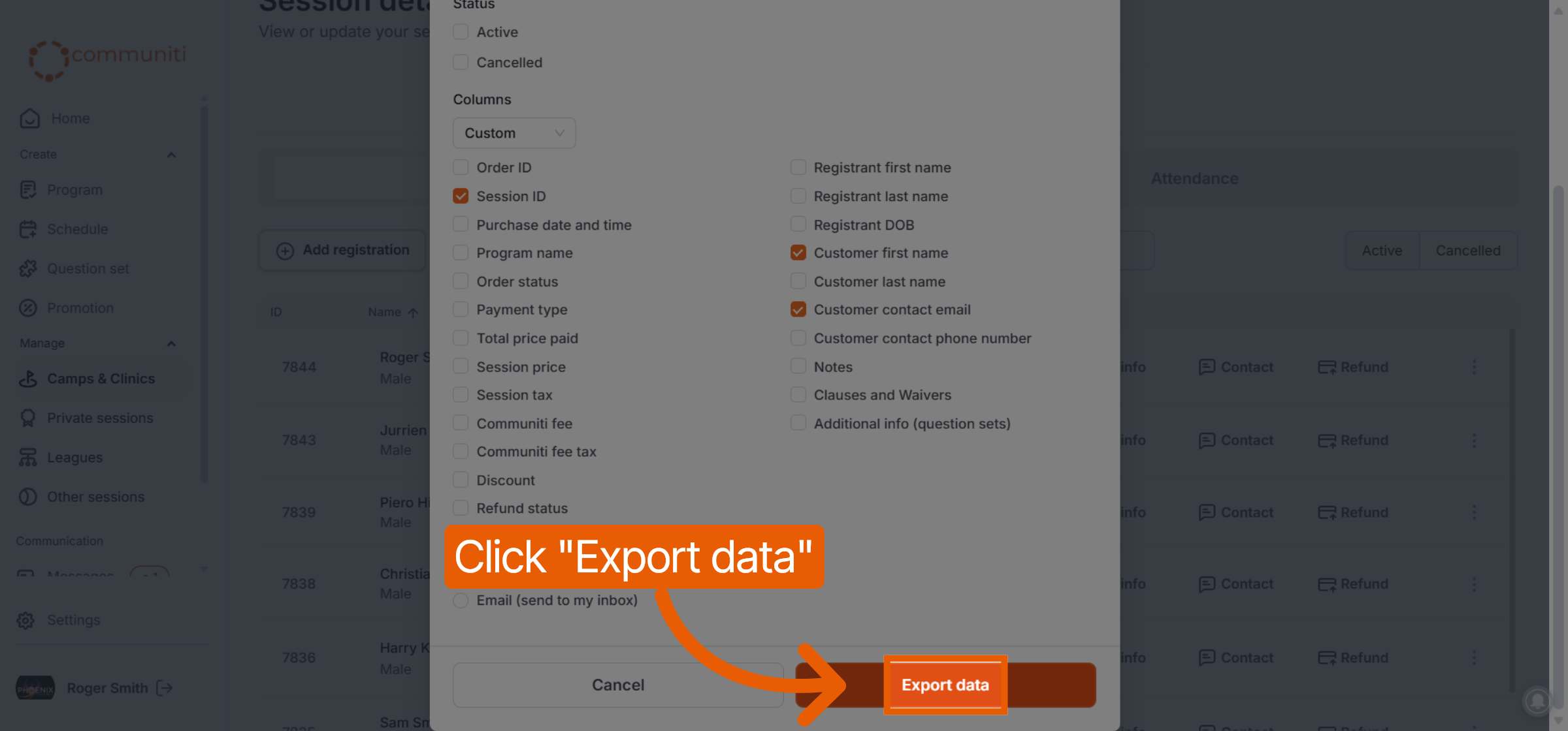 Execute Data Export